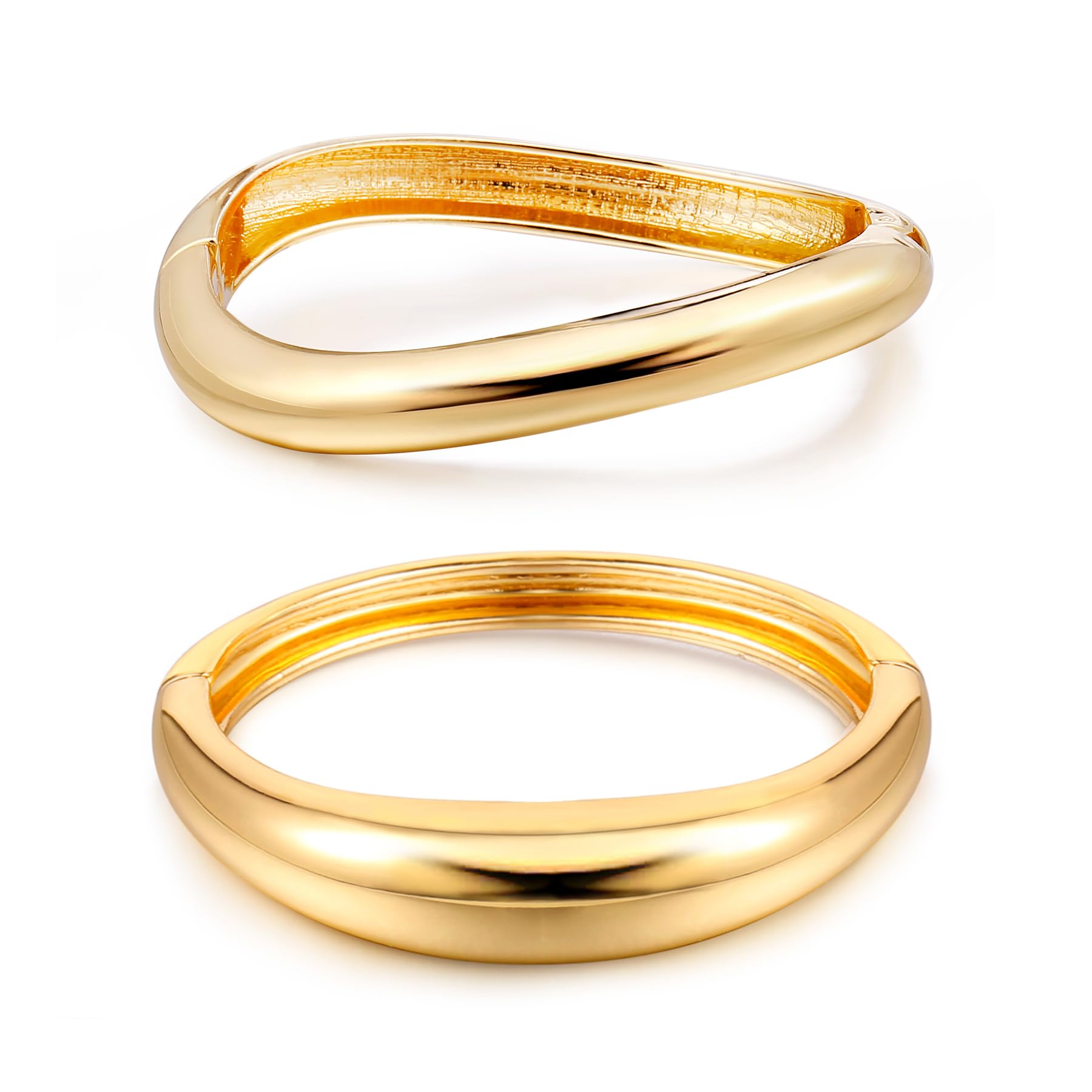 11-Piece Elegant Gold Cuff Bangle Bracelet Set for Women - Chunky Trendy Hinged Arm Cuff Jewelry - Minimalist Stackable Bracelets - Perfect Gift for Birthday, Anniversary & Special Occasions
