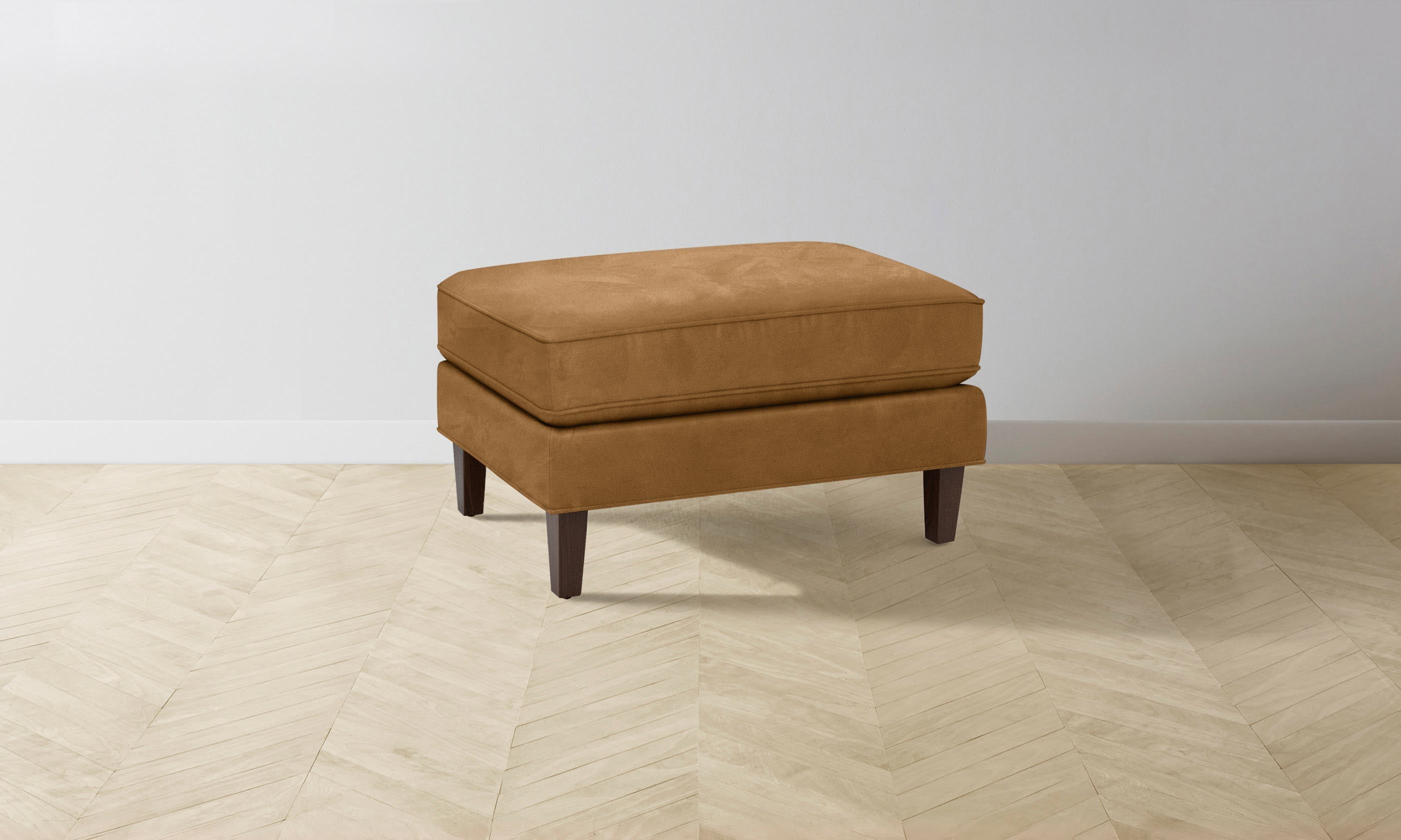 Premium Nubuck Leather Saddle Ottoman - Handcrafted Footrest & Storage Bench for Living Room, Bedroom & Office - Comfortable & Stylish Home Decor