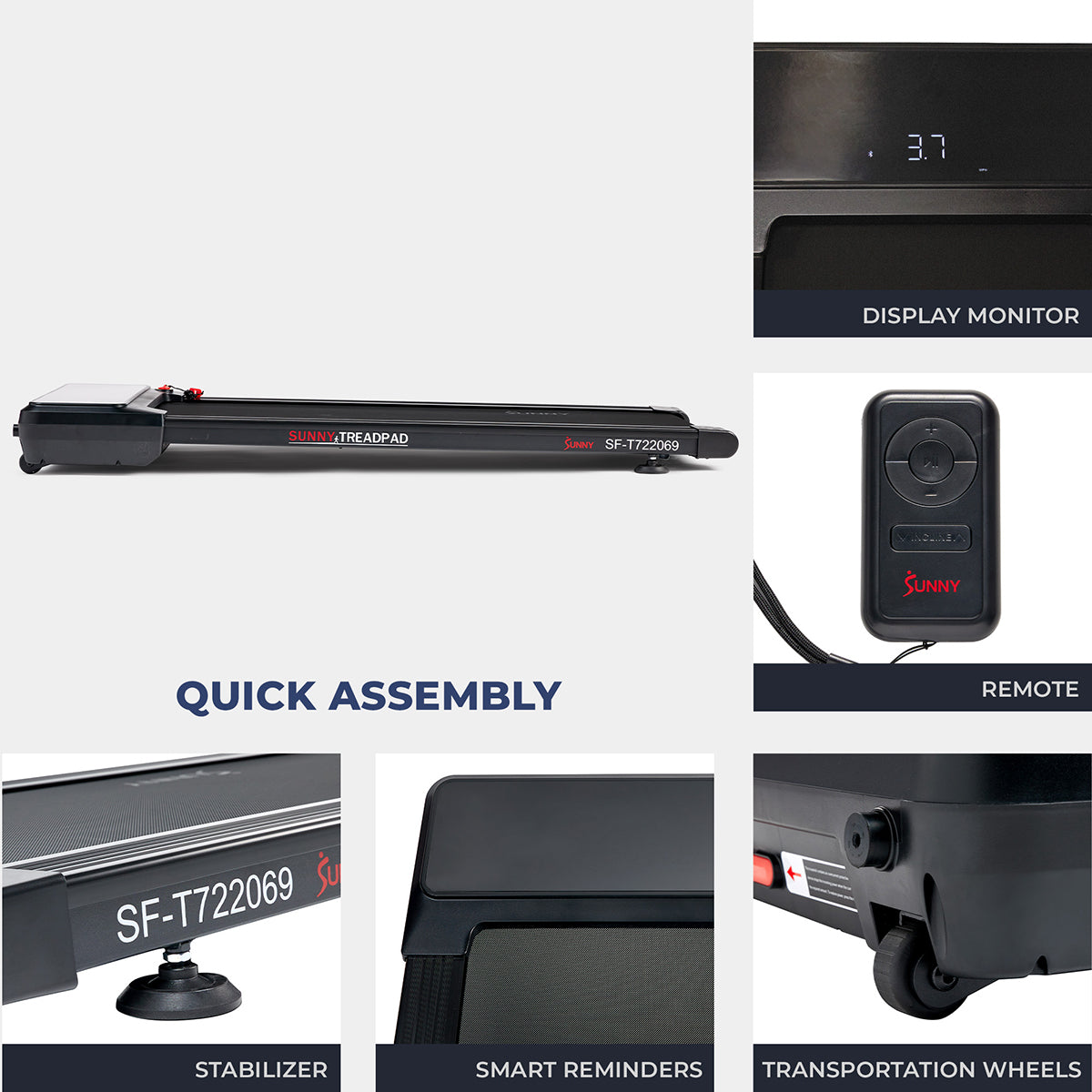 Pacer Auto Incline Under Desk Smart TreadPad® Walking Treadmill - Compact & Quiet Office Treadmill for Home & Workspace Fitness