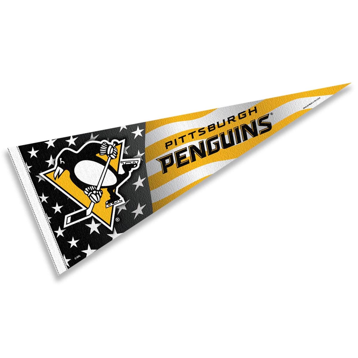 Wincraft Pittsburgh Penguins NHL Patriotic Stars & Stripes Pennant Banner Flag - Officially Licensed Team Decor for Game Day, Sports Fan Gifts, Man Cave & Home Wall Decoration - Perfect for Football Tailgates, Hockey Parties, Office Decor, Sports Bars & Outdoor Events