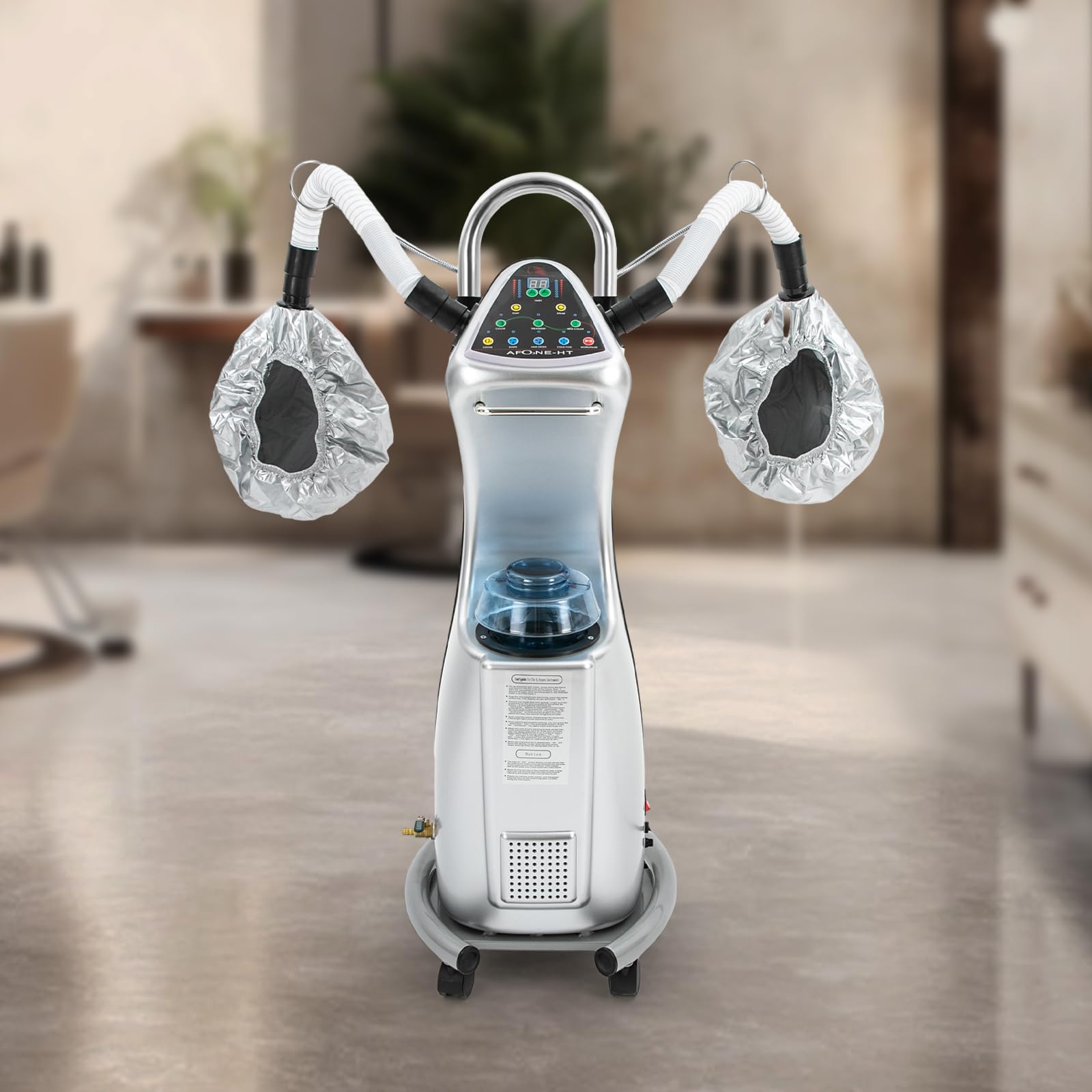 7 in 1 Professional Hood Hair Steamer with Adjustable Height & Wheels - Multifunctional Hair Treatment Machine for Perming, Coloring & Deep Conditioning | Salon & Home Use