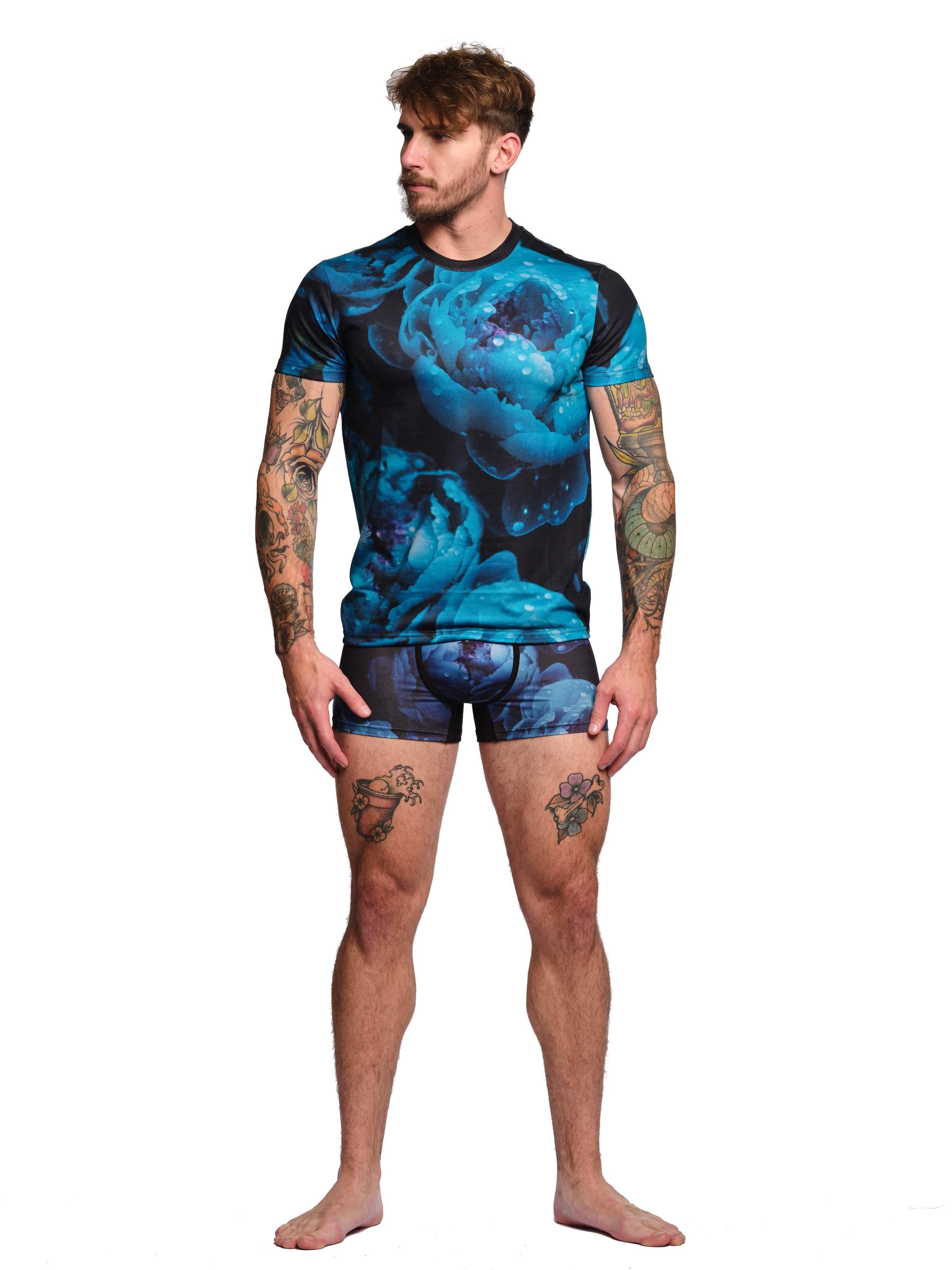 Midnight Peony T-Shirt for Women - Soft Cotton Casual Tee for Everyday Wear, Lounge, and Outings