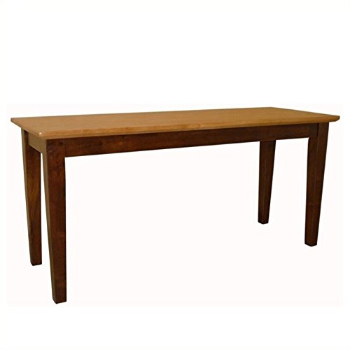 Pemberly Row Shaker Style Bench in Cinnamon/Espresso - Solid Wood Entryway Bench with Storage for Hallway, Living Room & Bedroom