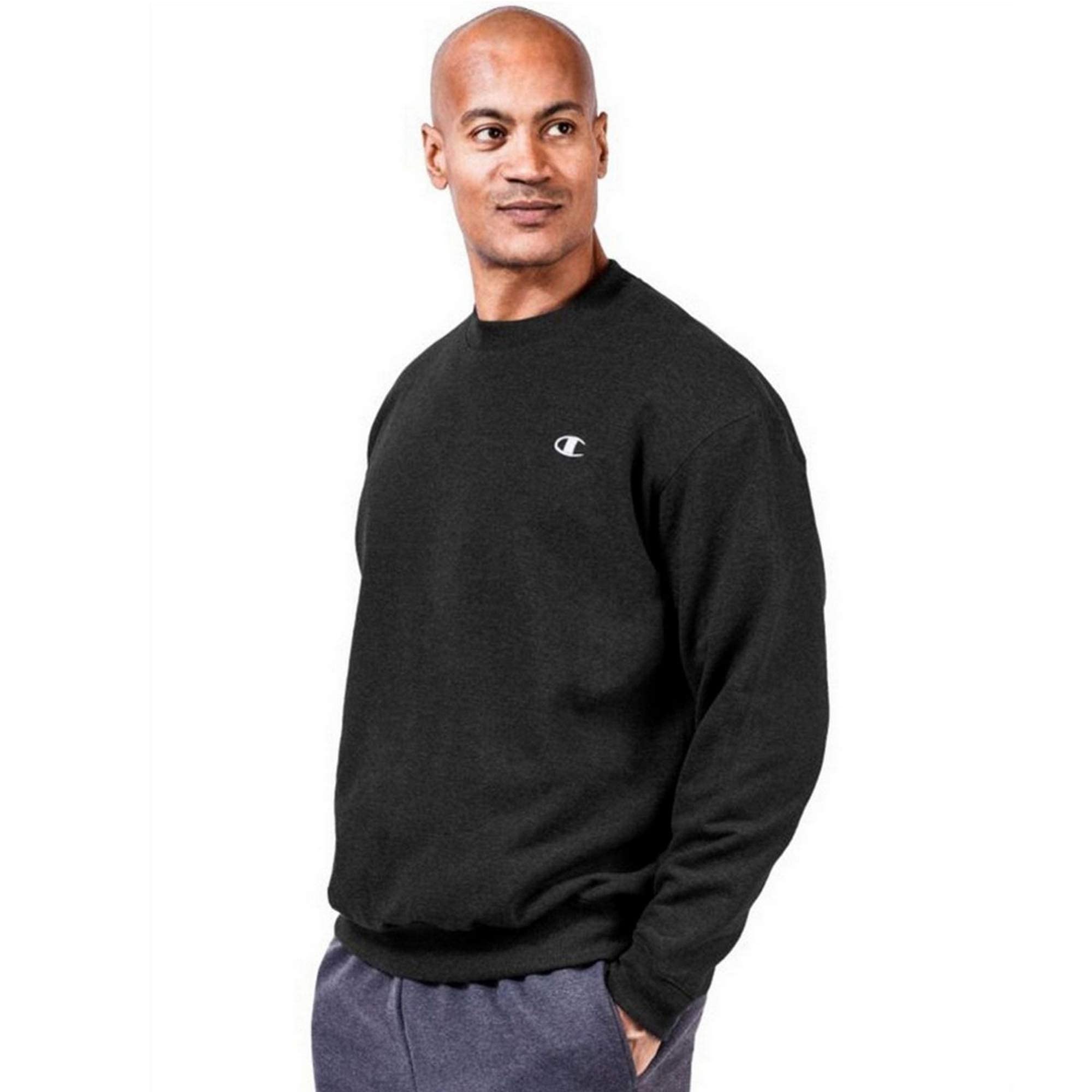 Champion Big and Tall Men's Crewneck Sweatshirt - Comfortable Oversized Pullover Hoodie for Casual Wear, Gym & Lounge
