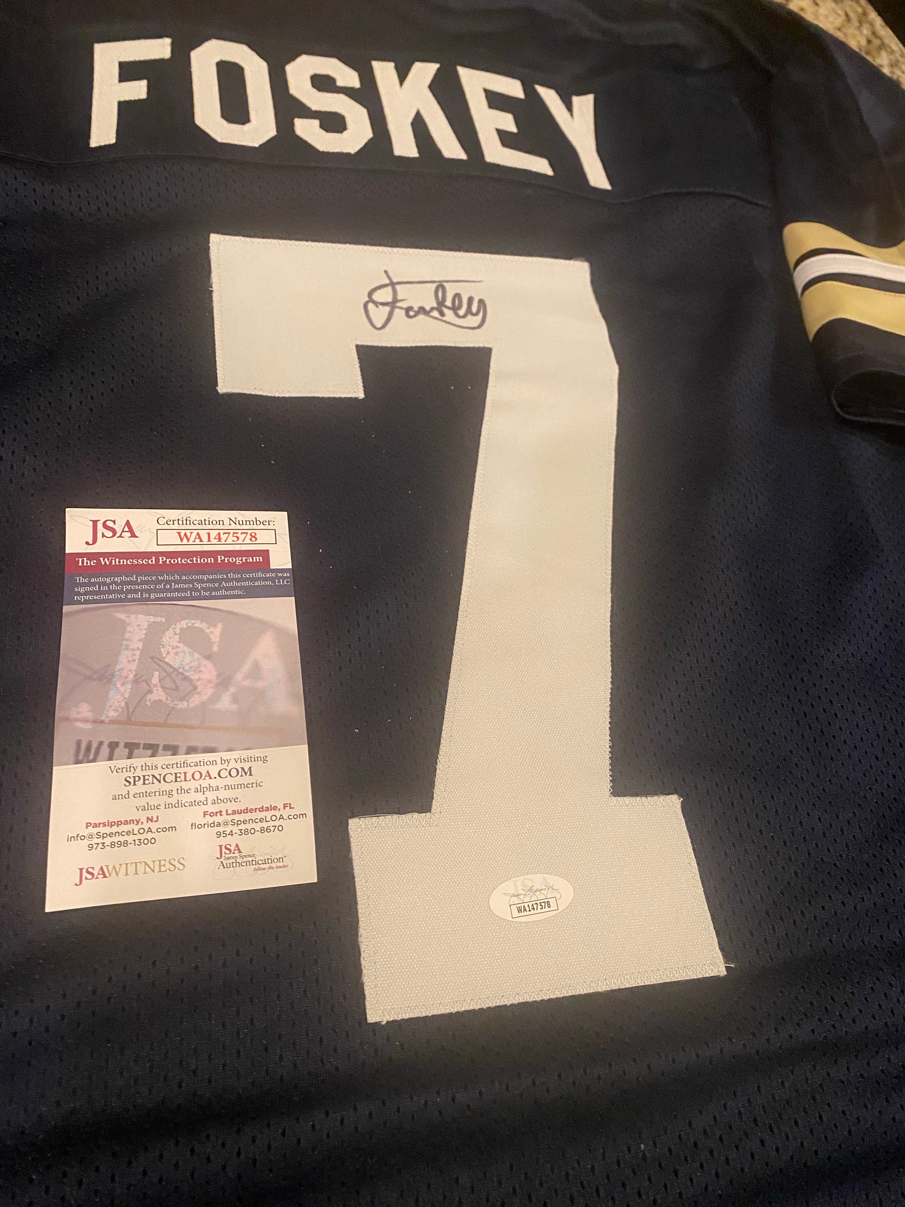 Isaiah Foskey Autographed Notre Dame 2021 Shamrock Series Blue Jersey - Authentic Signed Football Collectible for Fans & Memorabilia Display