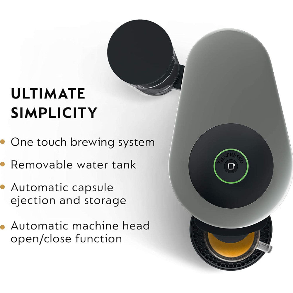 Nespresso Vertuo Plus Coffee and Espresso Maker with Aeroccino Milk Frother - Factory Serviced & Home Essentials Warranty (ENV150GY) - Perfect for Home Baristas and Office Coffee Breaks