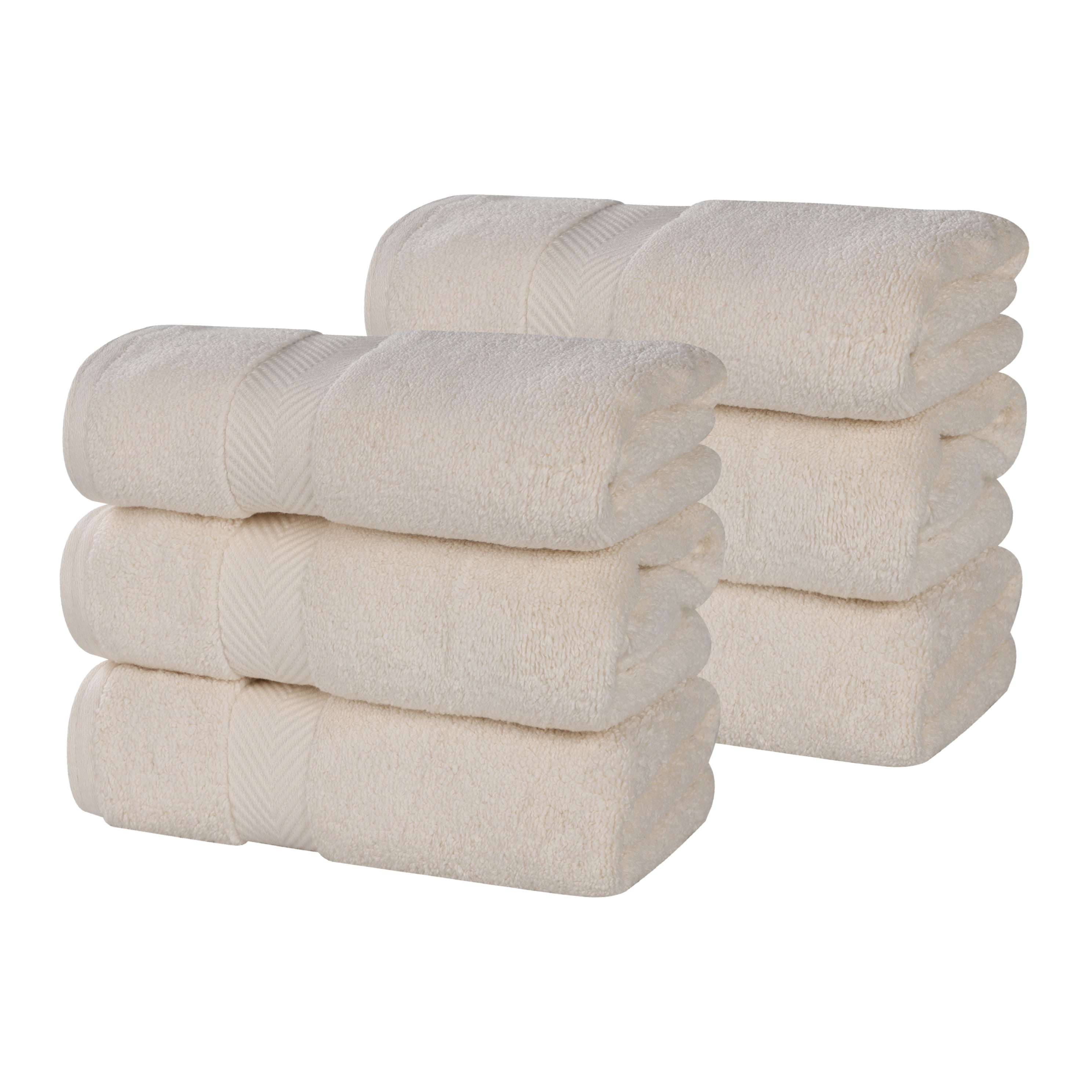 Premium 6-Pack Zero Twist Cotton Hand Towels - Ultra Soft, Highly Absorbent for Kitchen, Bathroom & Gym - Solid Color Home Essentials