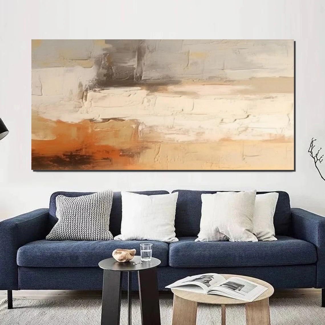 Contemporary Canvas Artwork - Large Modern Acrylic Painting Hand Painted Abstract Wall Art for Dining Room Decor | Perfect for Home, Office & Living Space