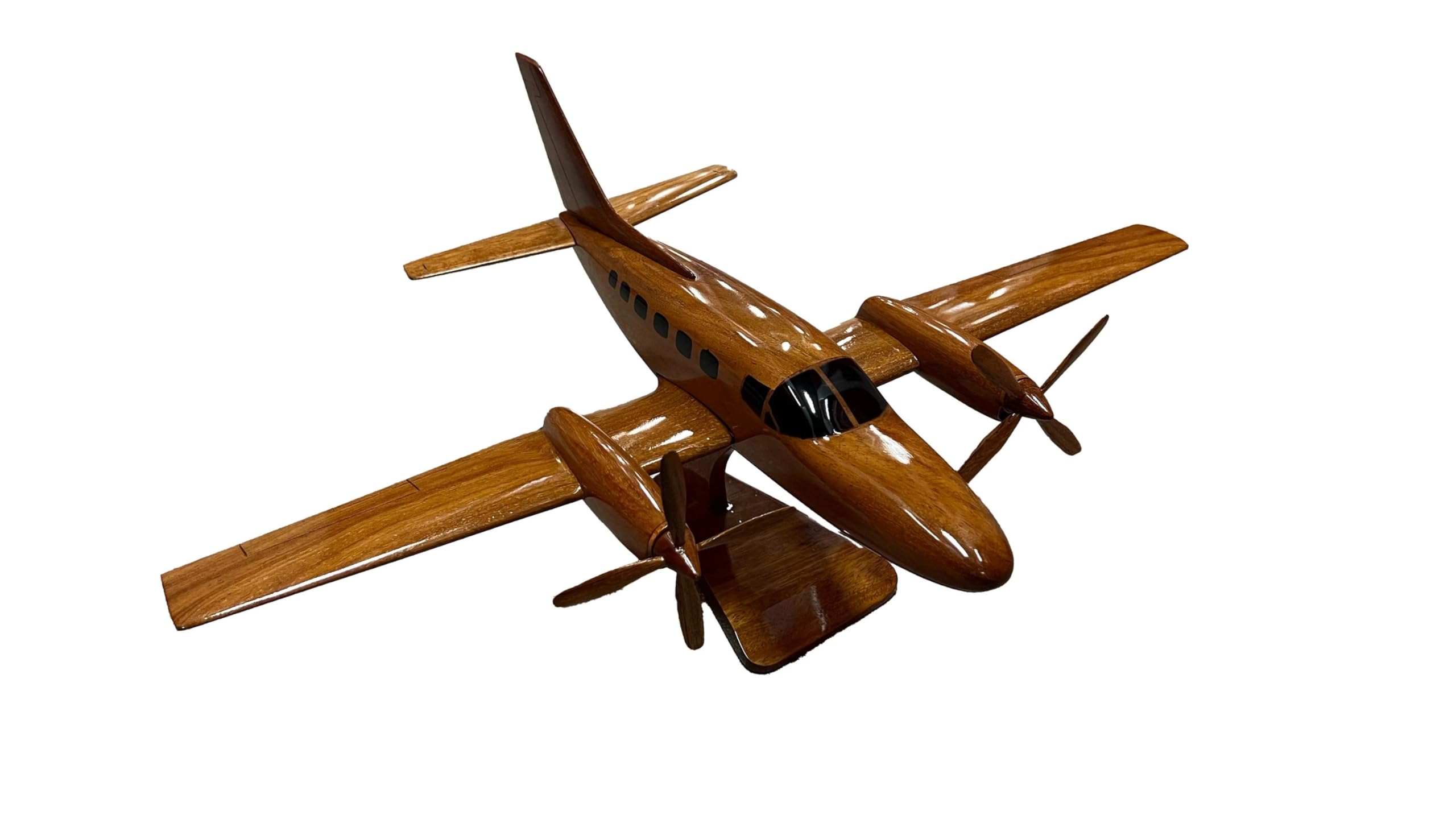Cessna 441 Conquest II Desktop Airplane Model - Handcrafted Mahogany Wood Display - Perfect for Office Decor, Aviation Enthusiast Gifts & Home Collection