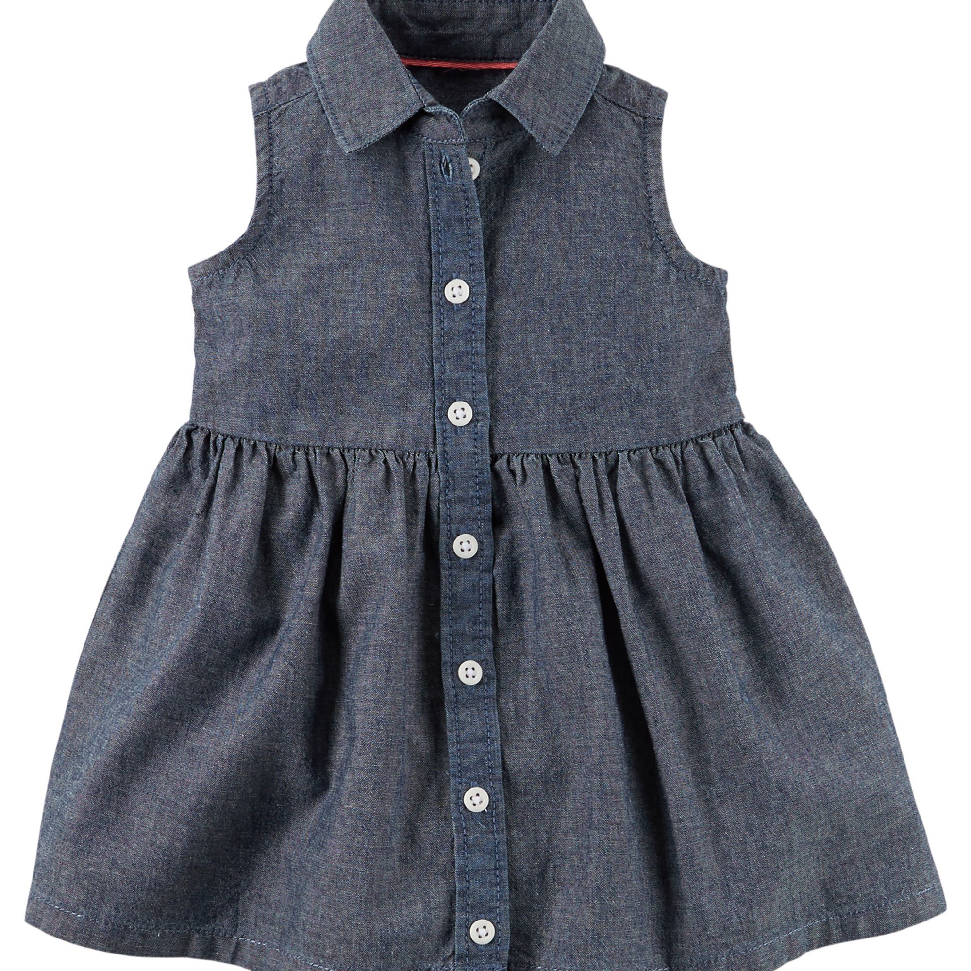 Carters Baby Girls Chambray Shirt Dress - 18 Months | Soft Cotton Casual Outfit for Toddlers | Perfect for Playdates, Family Photos & Everyday Wear