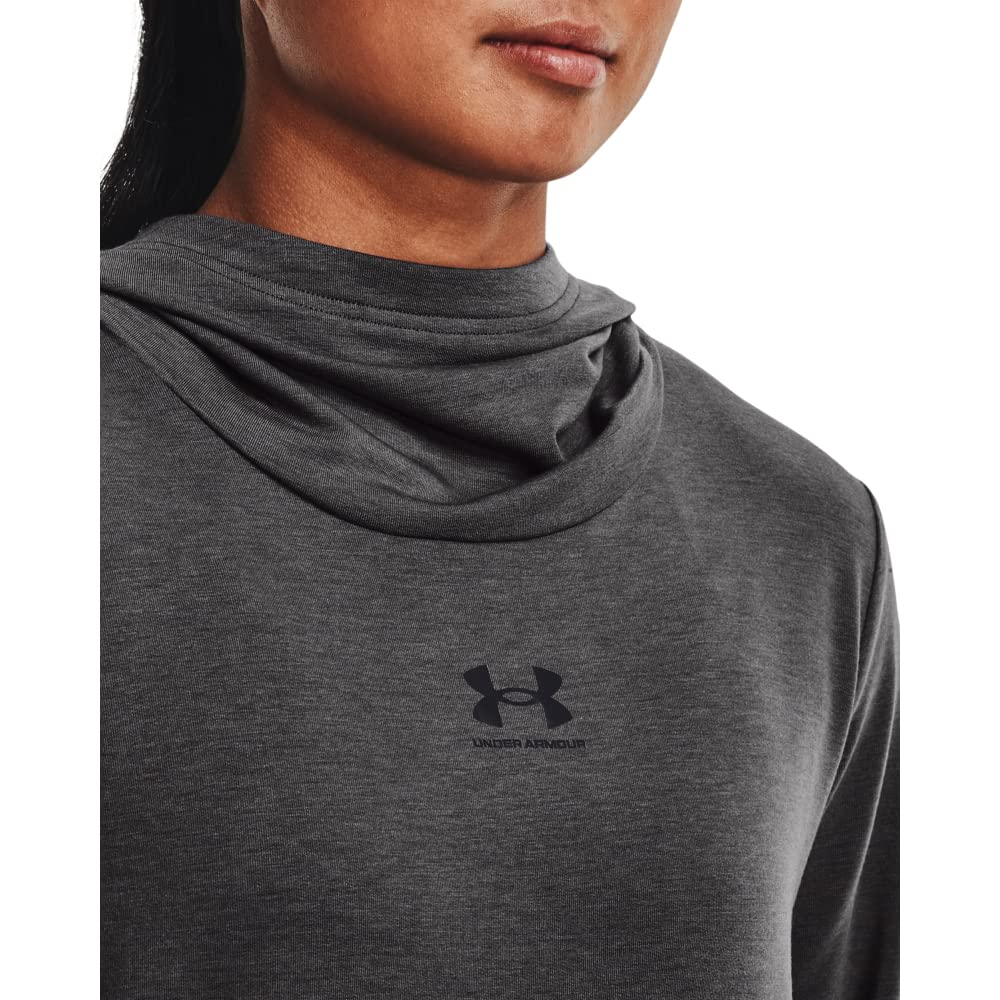 Under Armour Women's Rival Terry Funnel Long Sleeve Tunic Top - Soft Athletic Workout Shirt for Running, Yoga & Gym - Breathable Moisture-Wicking Fabric for Active Lifestyles
