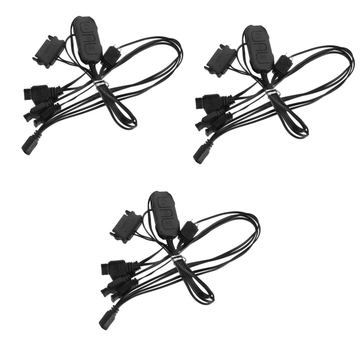 Jojofuny 3-Pack RGB Lighting Controller Kit for Desktop PC - DIY Customizable RGB Effects with Software | Perfect for Gaming Setups, Home Office & PC Modding