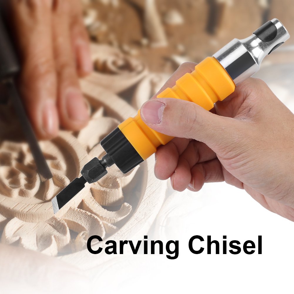 Electric Drill Wood Chisel Carving Tool with Flexible Shaft - Woodworking Chisel Set for Carving, Carpentry, Sculpting & Crafts | Perfect for DIY Projects, Furniture Making & Art Creations