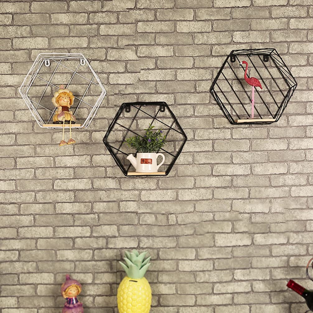 Hexagonal Mesh Wall Shelf - Cabilock Wall Mounted Display Holder & Storage Rack for Home Organization | Perfect for Bathroom, Bedroom, Kitchen & Office Decor