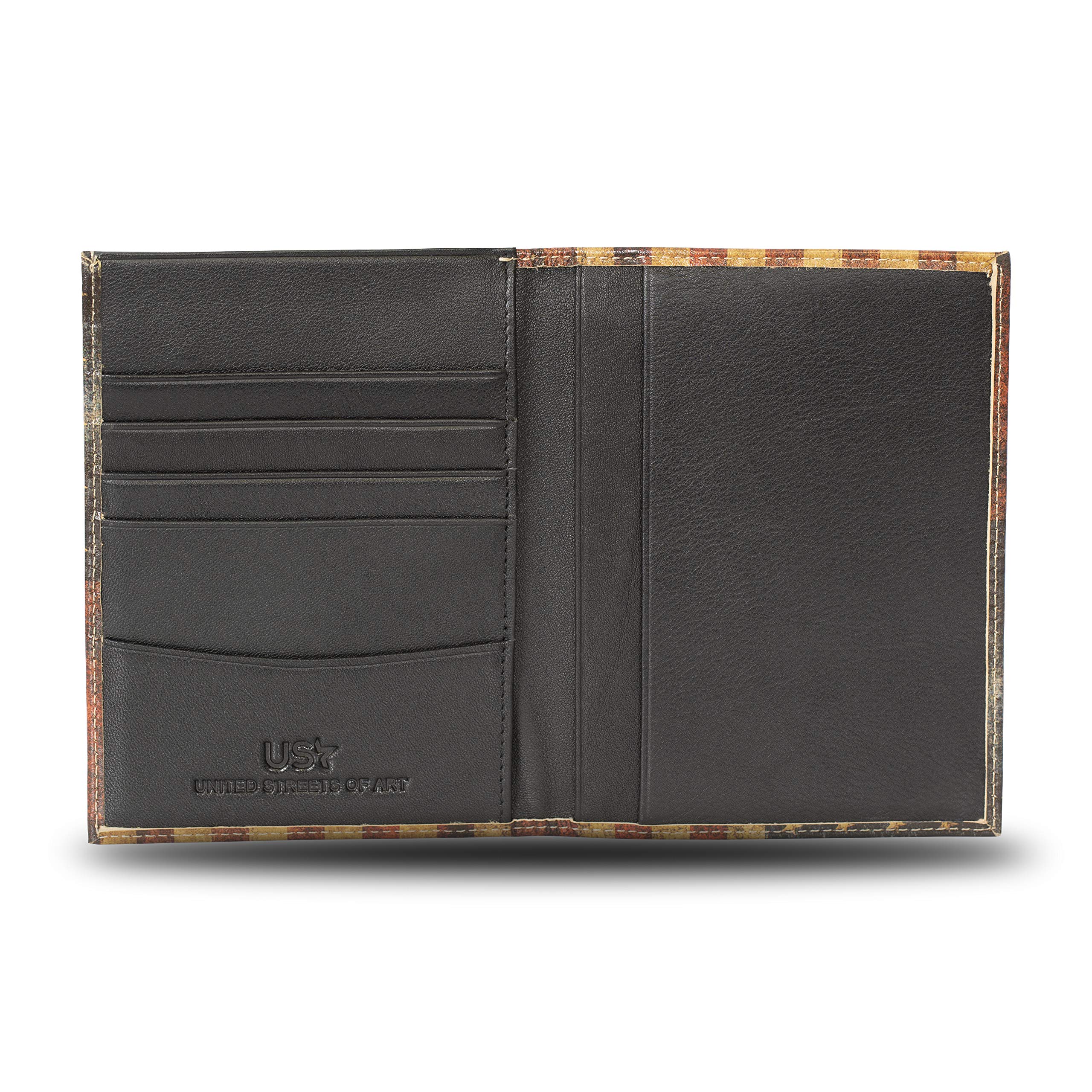 San Diego Collage Genuine Leather Passport Cover with RFID Blocking - Travel Wallet for Men & Women - Perfect for International Trips & Airport Security
