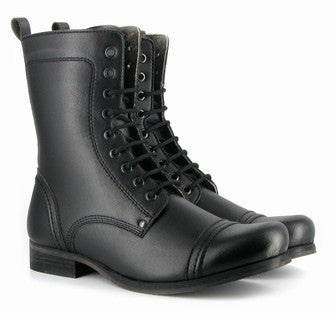 Vintage Black Vegan Leather Boots for Men & Women - Eco-Friendly Fashion Footwear for Casual Outfits & Outdoor Adventures