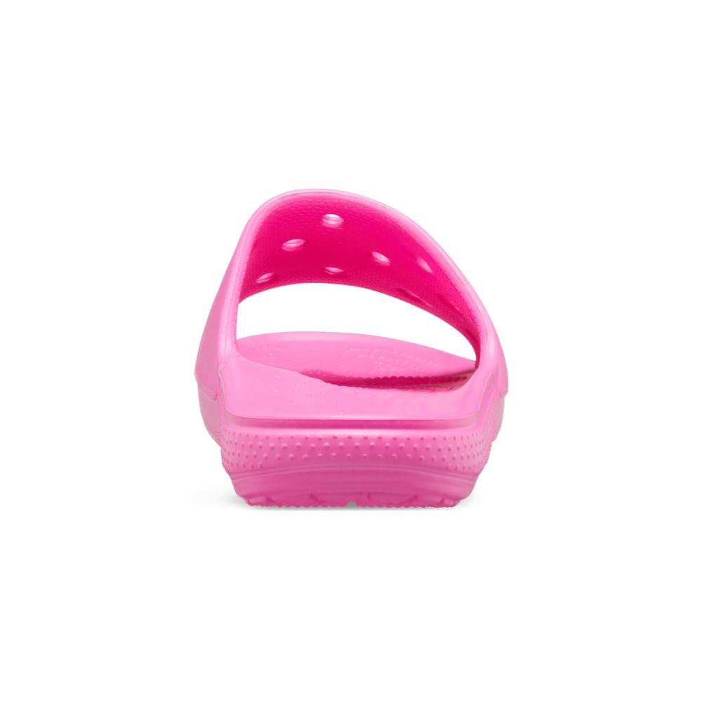 Crocs Unisex Classic Slides for Men & Women - Comfortable Summer Sandals in Electric Pink, Size 39/40 EU (US 8-9) - Perfect for Beach, Pool, and Casual Wear