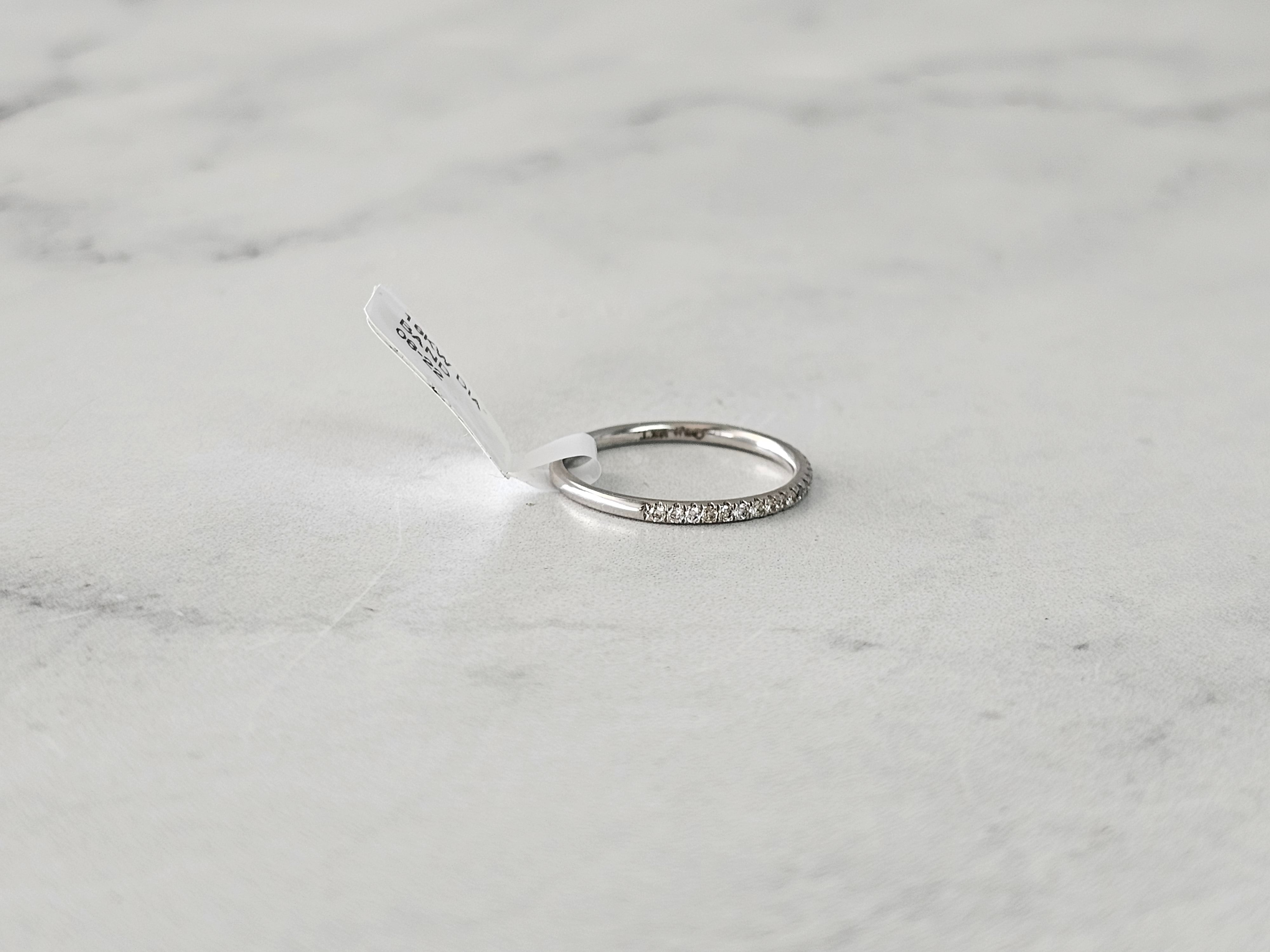 18k White Gold Dainty Diamond Pinky Ring - Elegant Stackable Jewelry for Women, Perfect for Everyday Wear & Special Occasions