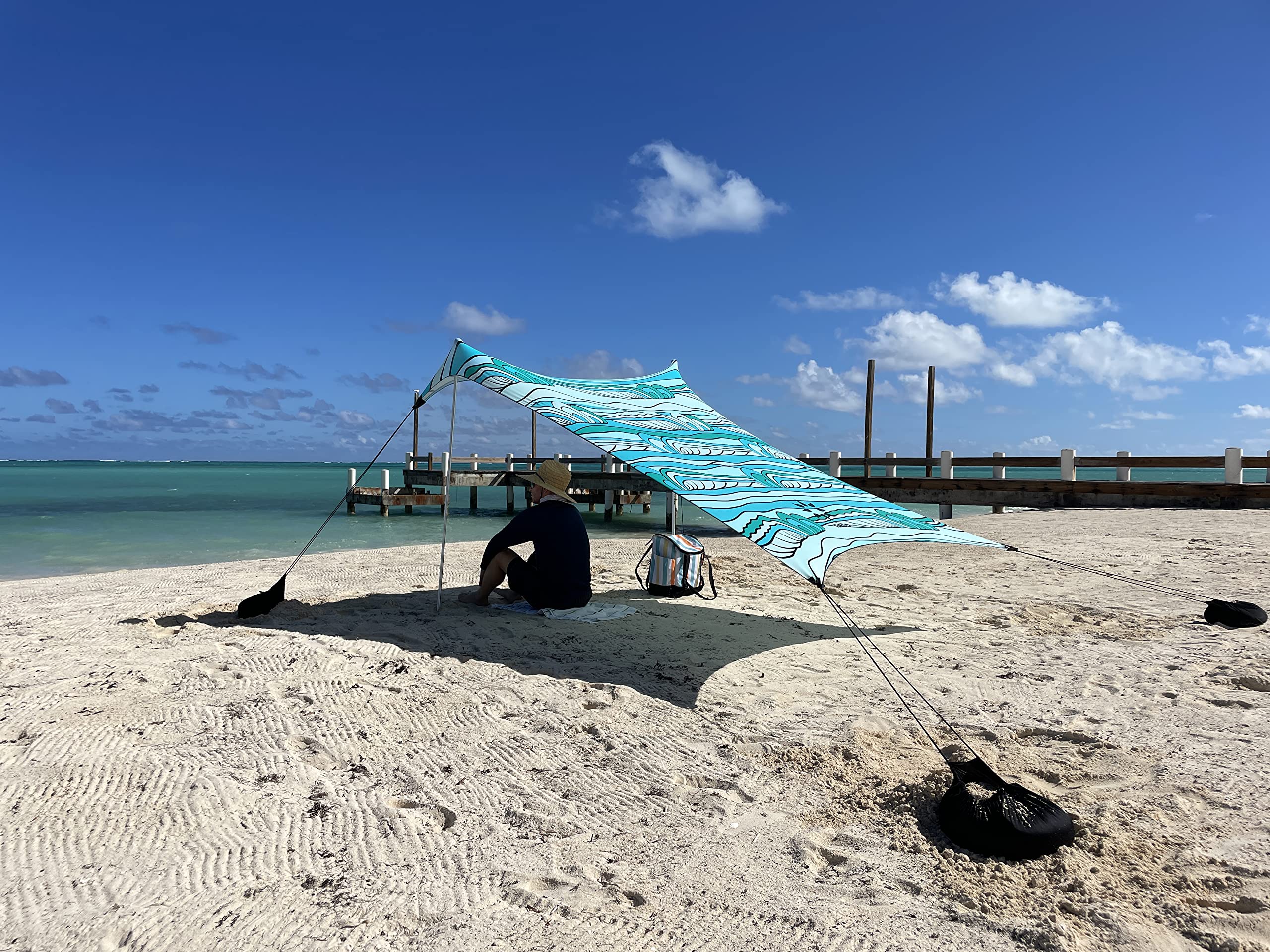 Premium Neso Tents Beach Canopy with Sand Anchors - 7' x 7' Portable Sun Shade Shelter, Patented Reinforced Corners (Swells) - Perfect for Beach Days, Picnics, Camping & Outdoor Adventures