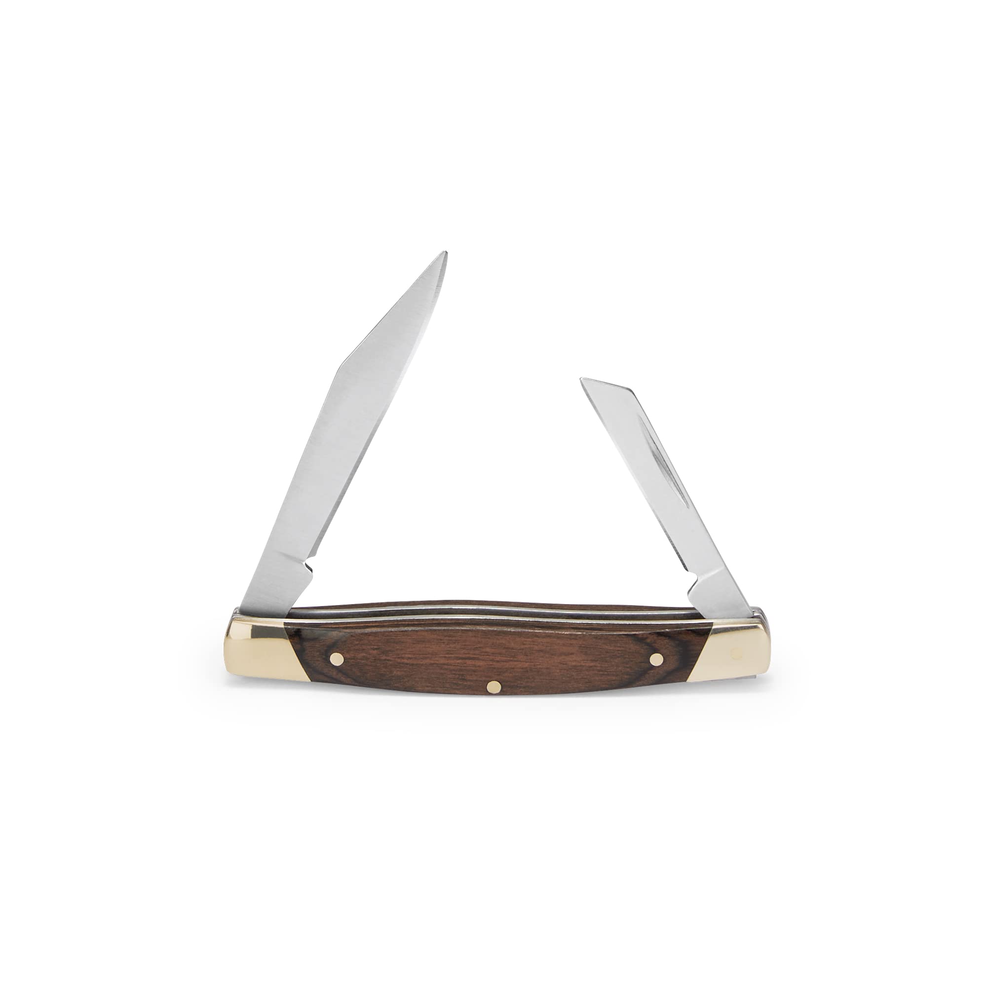 Buck Knives 375 Deuce 2-Blade Folding Pocket Knife with Wood Handle - Compact EDC Knife for Camping, Hiking & Outdoor Adventures
