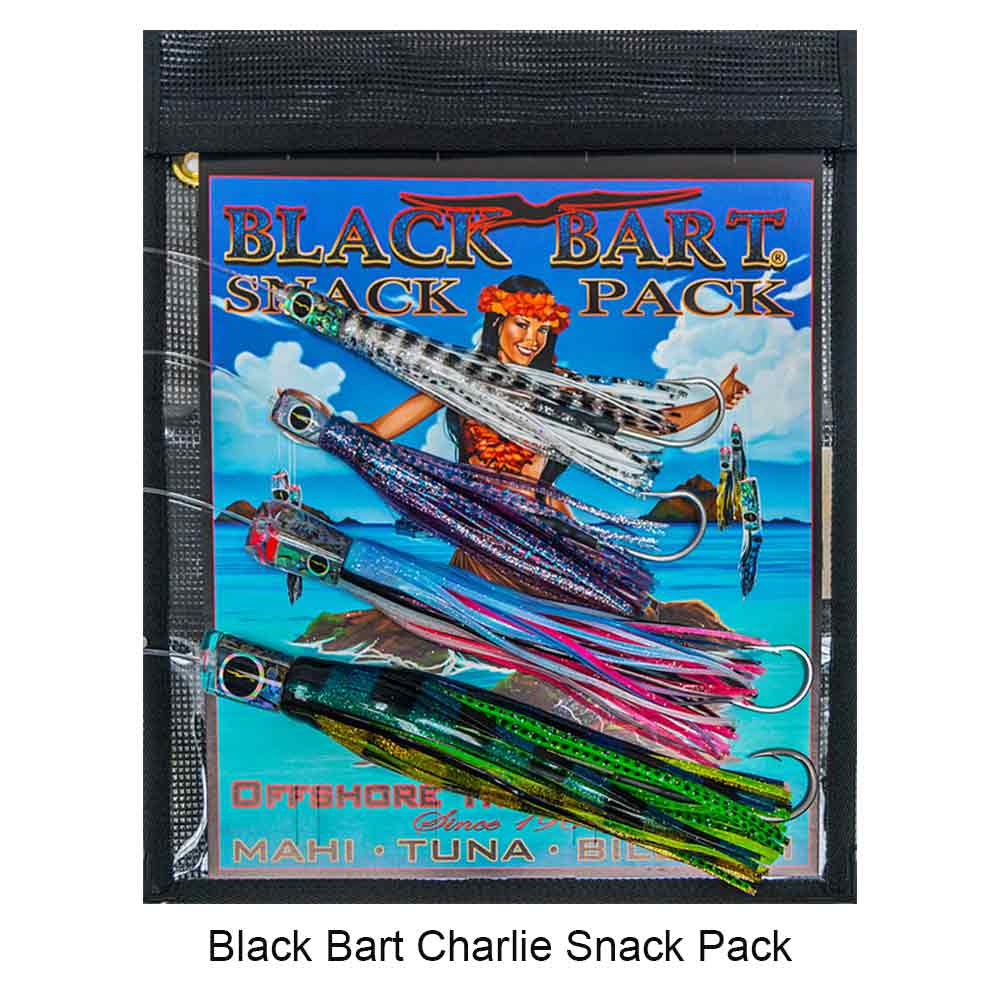Black Bart Charlie Snack Pack Offshore Lure Kit - Premium Saltwater Fishing Lures for Tuna, Mahi Mahi & Marlin - Perfect for Deep Sea Fishing & Sportfishing Adventures