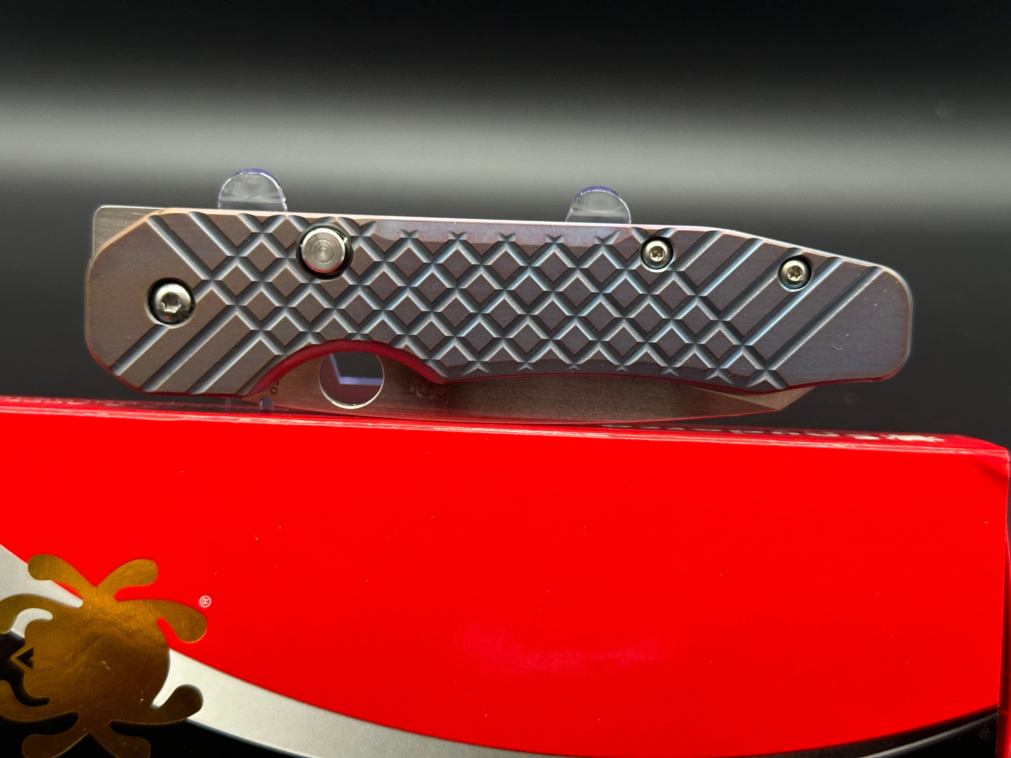 Spyderco Smock Knife with Milled Titanium Scales & Custom Pocket Clip - EDC, Outdoor, Tactical & Everyday Carry Folding Knife