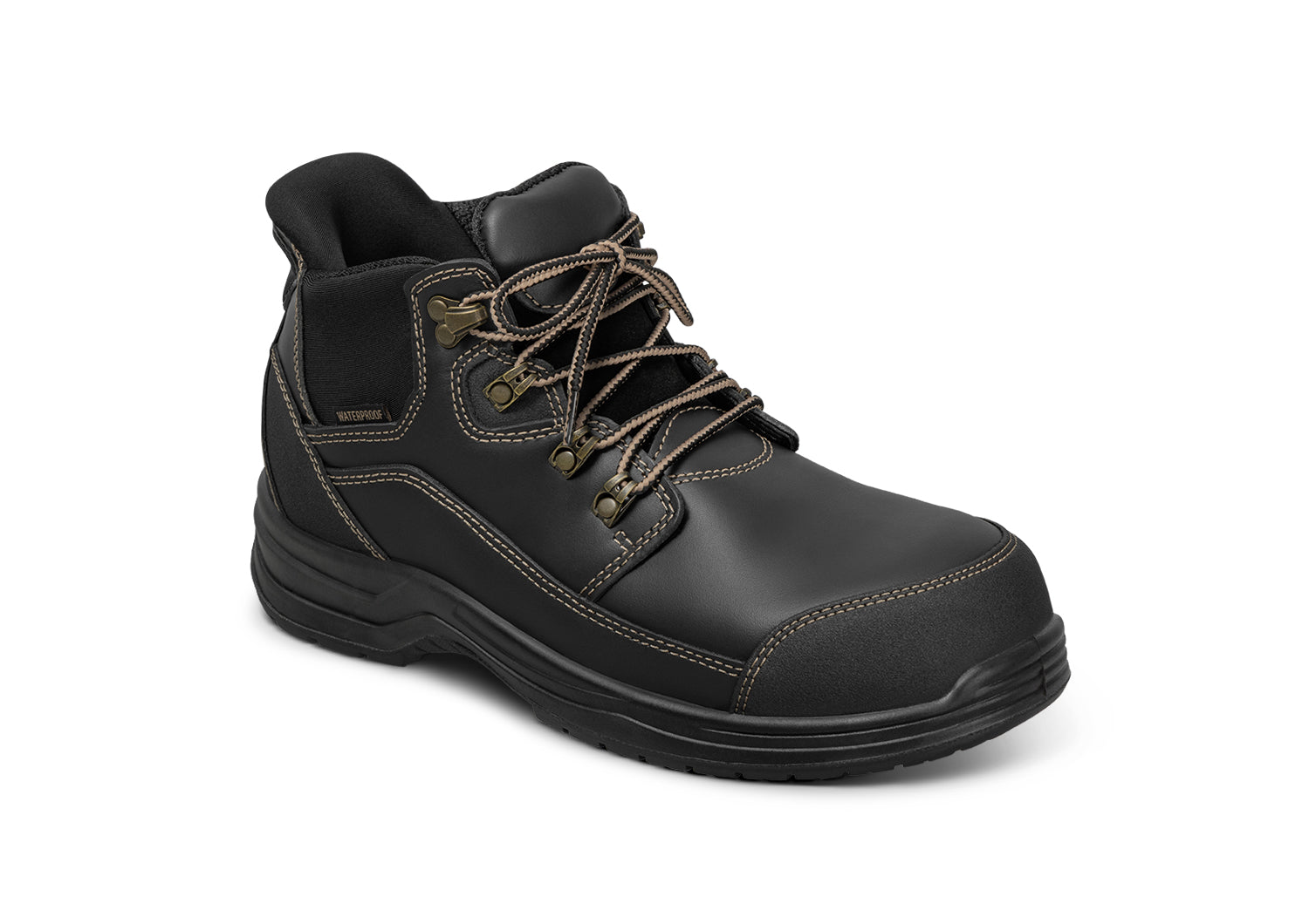 Graphite Black Hands-Free Work Boots for Men - Slip Resistant Safety Shoes for Construction, Warehouse & Outdoor Work