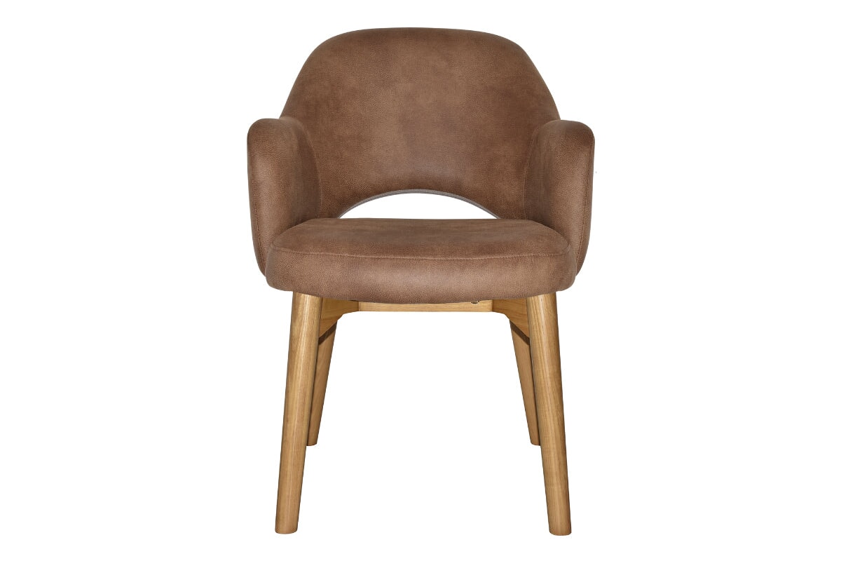 EZ Hospitality Cairo Indoor Armchair with Light Oak Timber Base - 4-Leg Modern Dining Chair for Living Room, Bedroom & Office