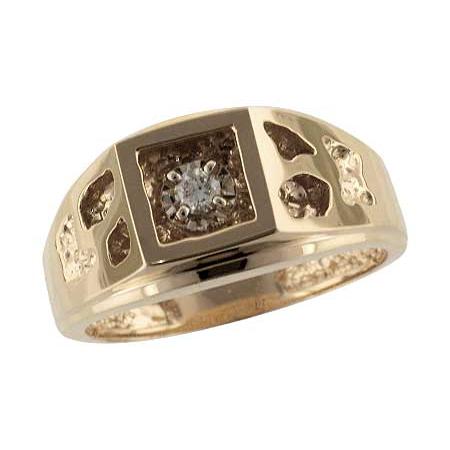 10KT Gold Men's Diamond Ring - Elegant Wedding Band & Anniversary Gift for Him - Perfect for Engagements, Proposals & Special Occasions