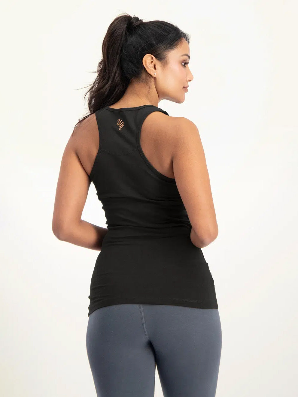 Urban Goddess Metatron Core Yoga Tank Top - Onyx Black | High-Performance Workout & Meditation Apparel for Women