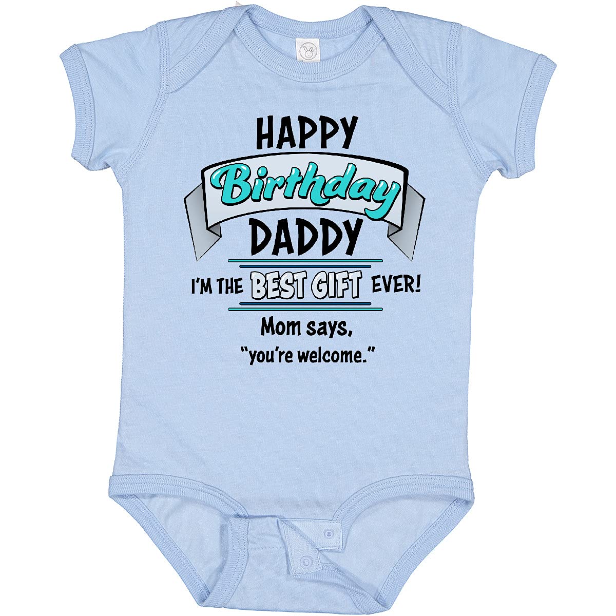 Inktastic Happy Birthday Baby Bodysuit - Cute Blue Onesie for Newborns & Infants - Perfect for Birthday Parties, Photo Shoots & Special Occasions