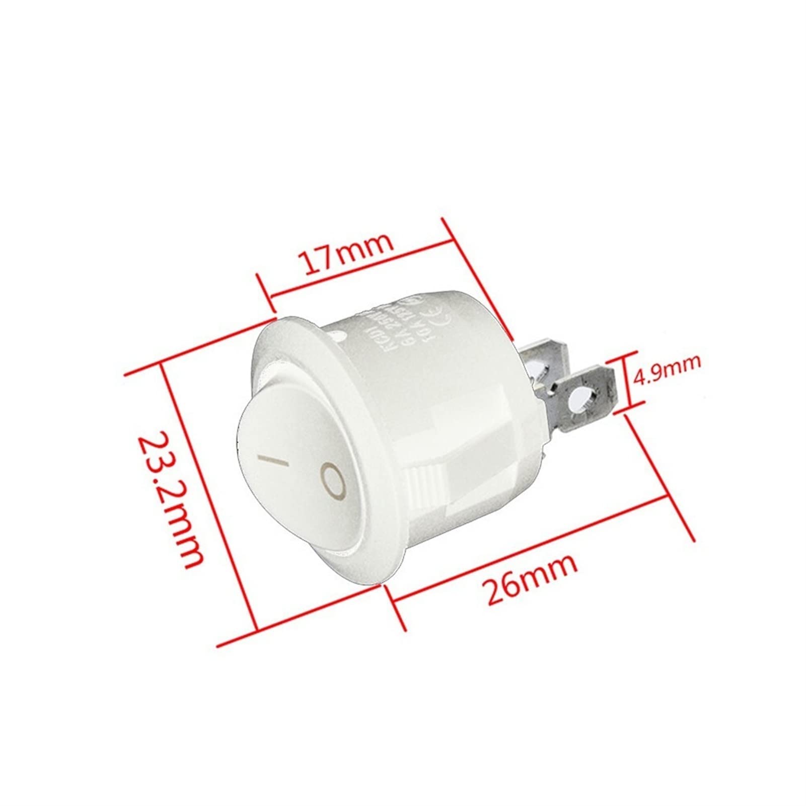 10/5pcs 12V Round Rocker Switch ON/Off 2 Pin SPST - Waterproof Toggle Switches for Van, Caravan, Boat, Motorhome, RV, Automotive & Marine Electrical Systems (10pcs) - Perfect for Dashboards, Control Panels & DIY Projects