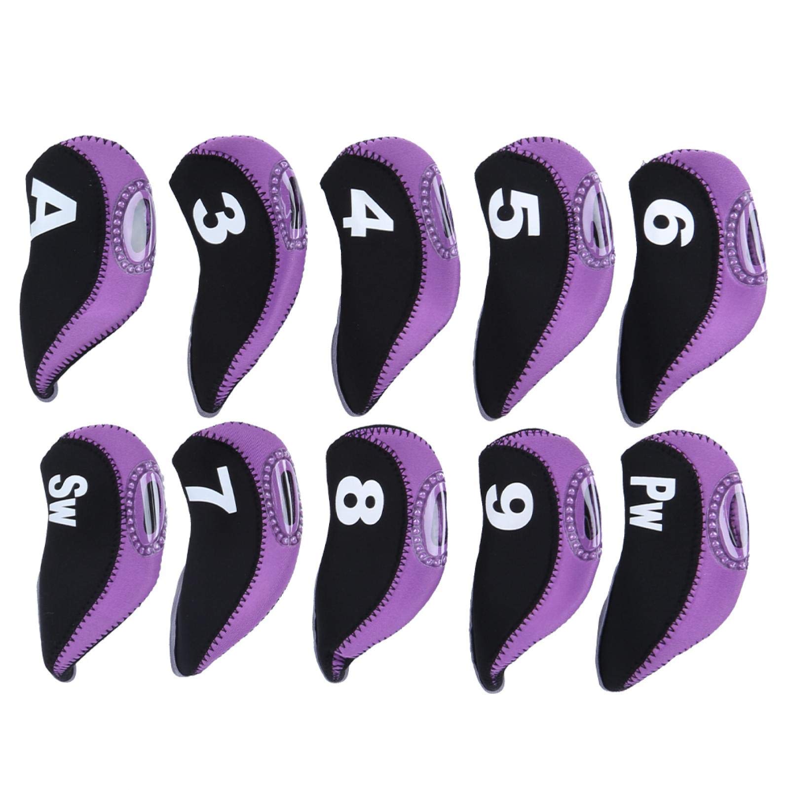 10Pcs Neoprene Golf Iron Covers Set - Black Numbered Protective Sleeves for Golf Clubs | Perfect for Golf Enthusiasts & Travel Protection