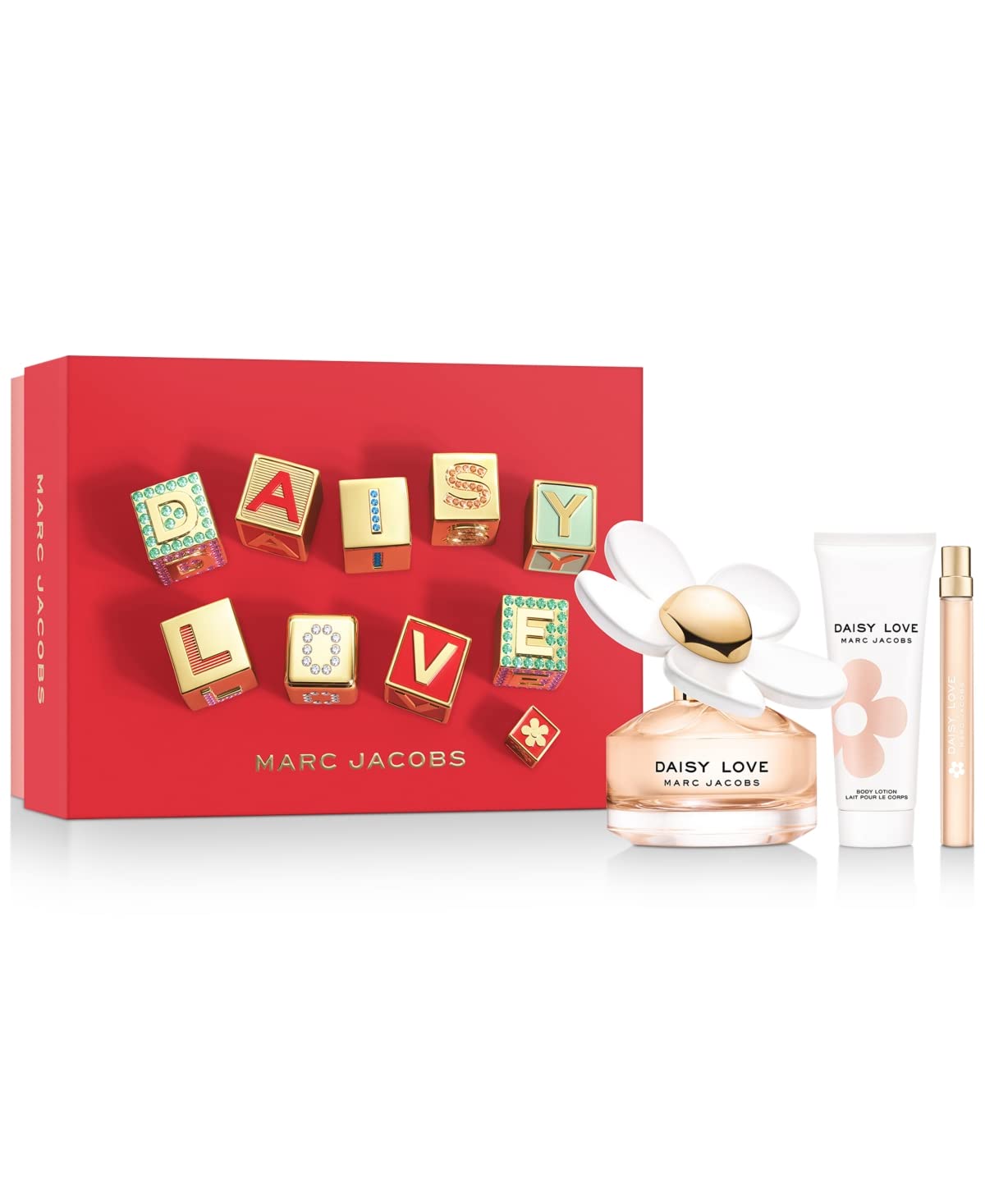 Marc Jacobs Daisy Love Women's Gift Set - Eau de Toilette Spray, Body Lotion & Travel Size Perfume - Perfect for Birthdays, Anniversaries & Valentine's Day Gifts