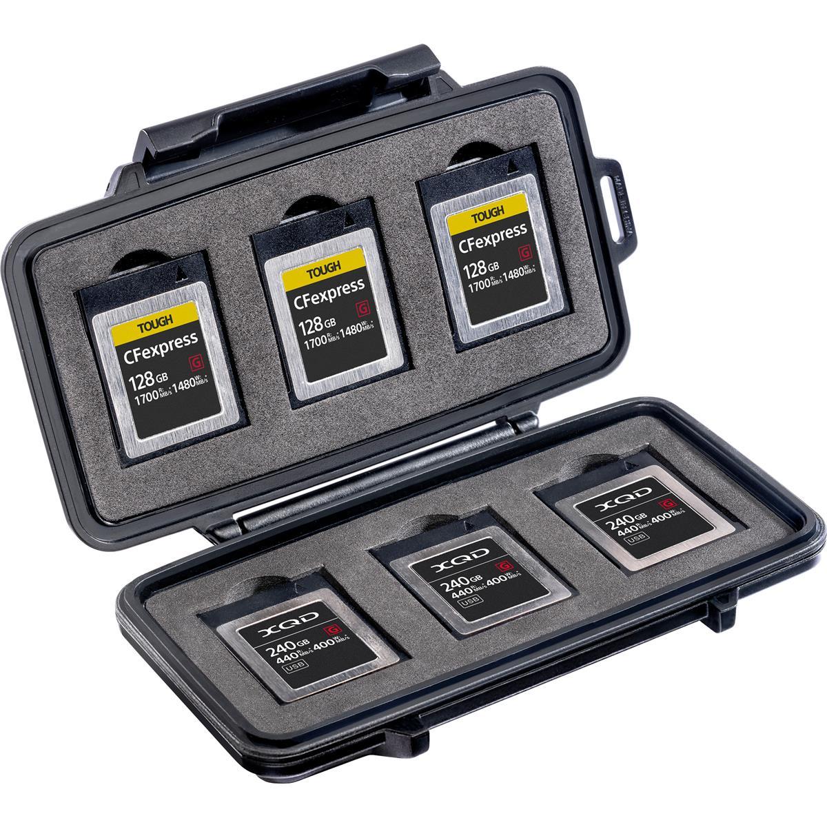 Pelican 0965 Waterproof Memory Card Case - Holds 6 CFexpress/XQD Cards | Shockproof & Dustproof Storage for Professional Photographers & Videographers | Perfect for Travel, Outdoor Shoots & Studio Use