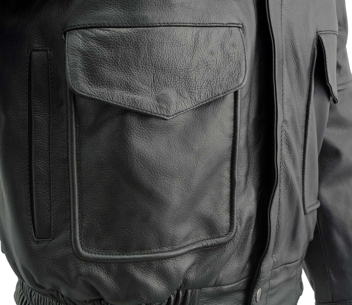 Milwaukee Leather Men's Classic Black Bomber Jacket - Genuine Leather Motorcycle Jacket for Men - SFM1519-2XL - Perfect for Riding, Casual Wear & Outdoor Adventures