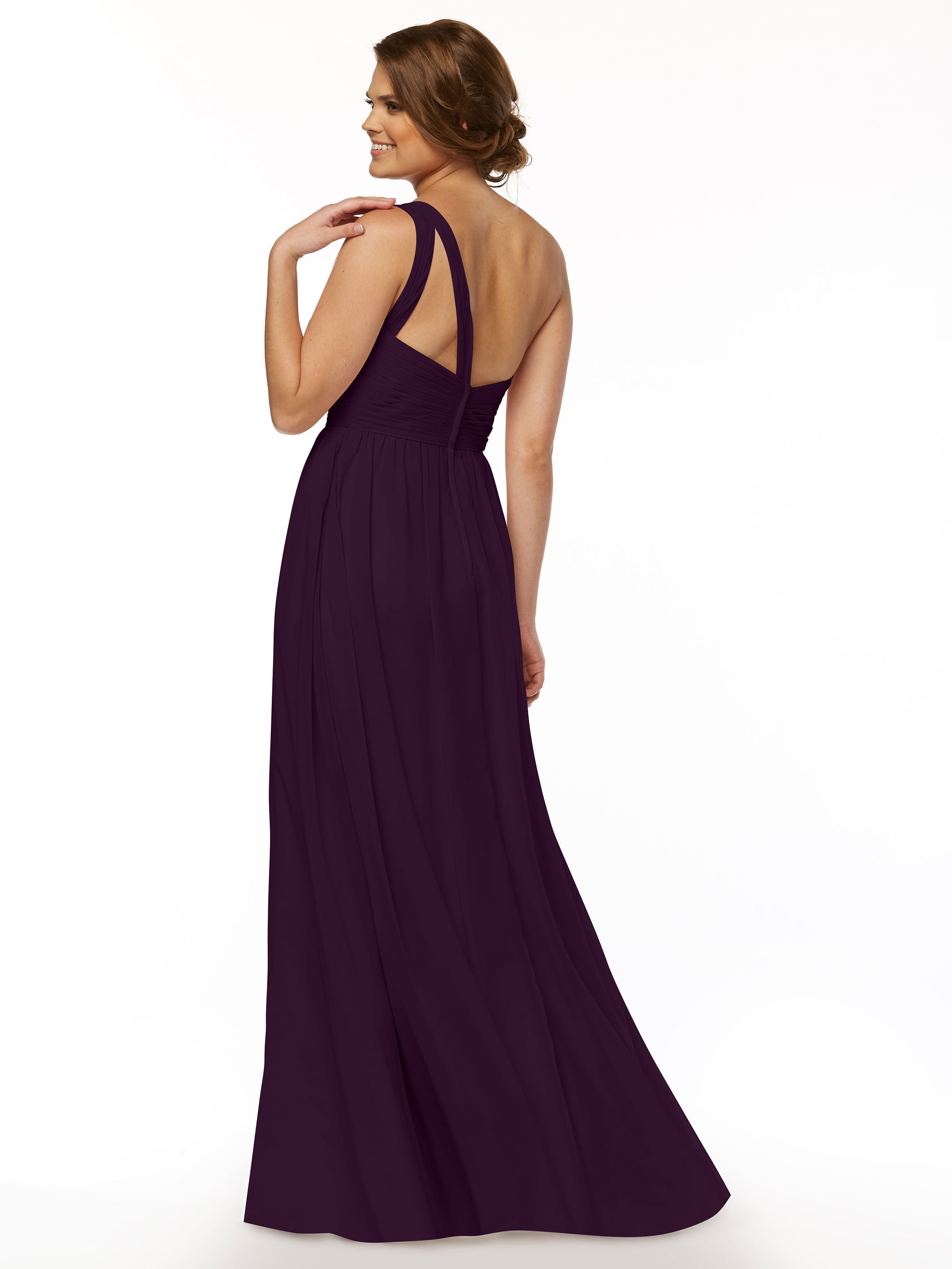 Elegant One Shoulder A-Line Chiffon Bridesmaid Dress with Ruching - Perfect for Weddings, Formal Events & Special Occasions