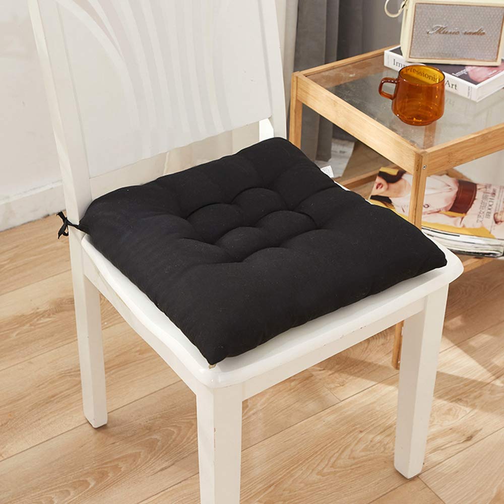 Non-Slip Washable Seat Cushion - Office & Home Chair Pad (Black) for Comfort & Decor