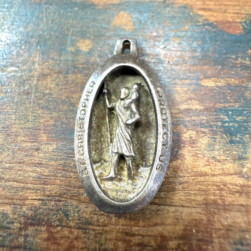 Vintage Sterling Silver St. Christopher Necklace Pendant - Religious Jewelry for Men & Women - Perfect for Travel Protection & Faith Gifts