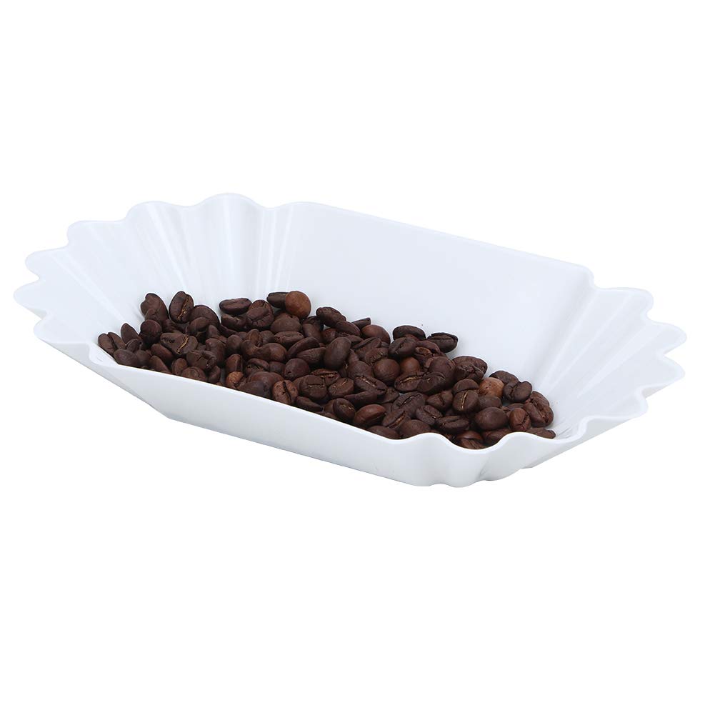 Microwave Safe Coffee Bean Display Dish - 5 Colors, Reusable Snack Plate for Restaurants, Dining Room & Kitchen Accessories (White) - Perfect for Serving Appetizers, Desserts & Party Snacks