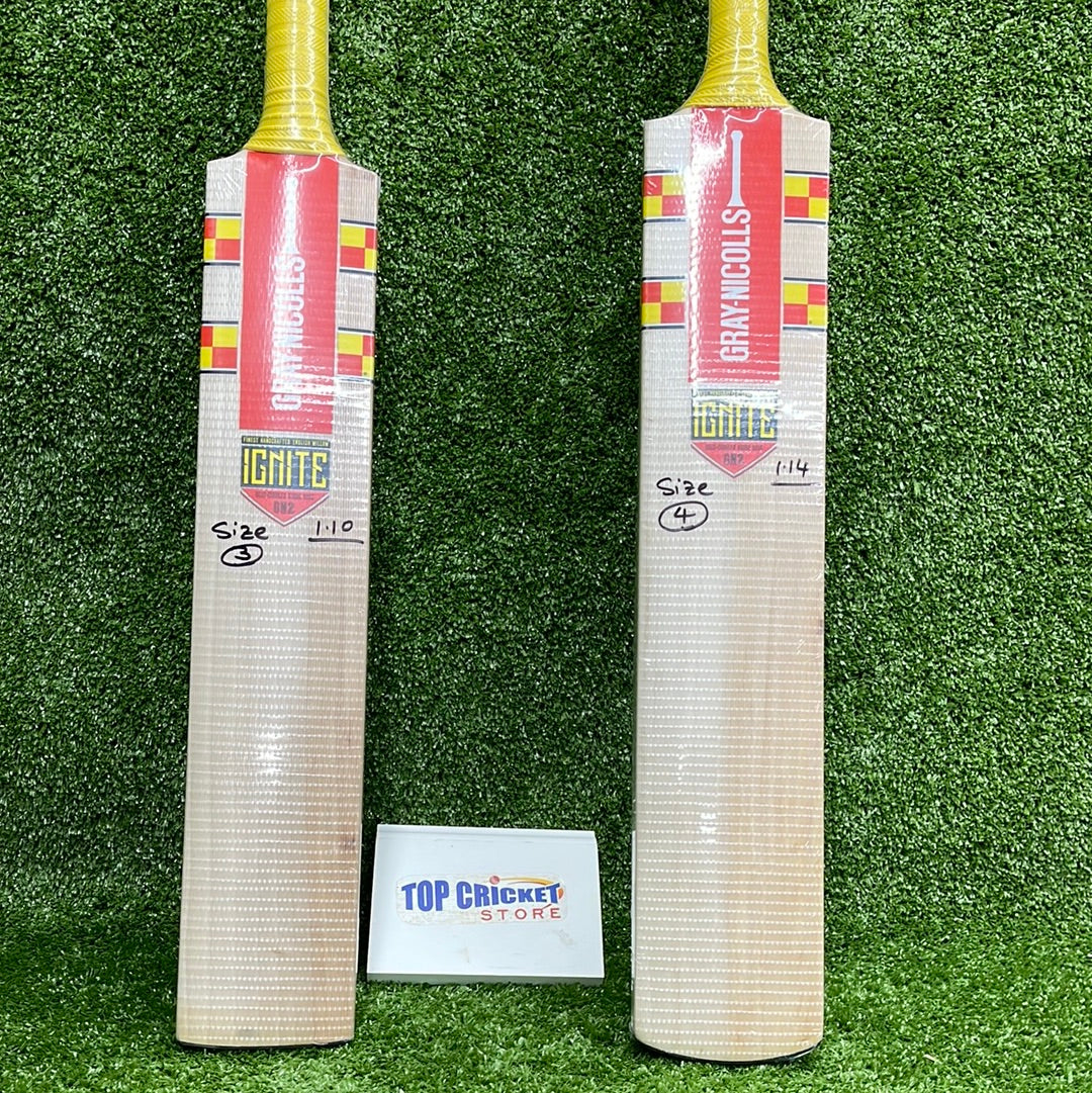 Gray Nicolls 2 Ignite English Willow Junior Cricket Bat - Premium Youth Cricket Equipment for Training & Matches
