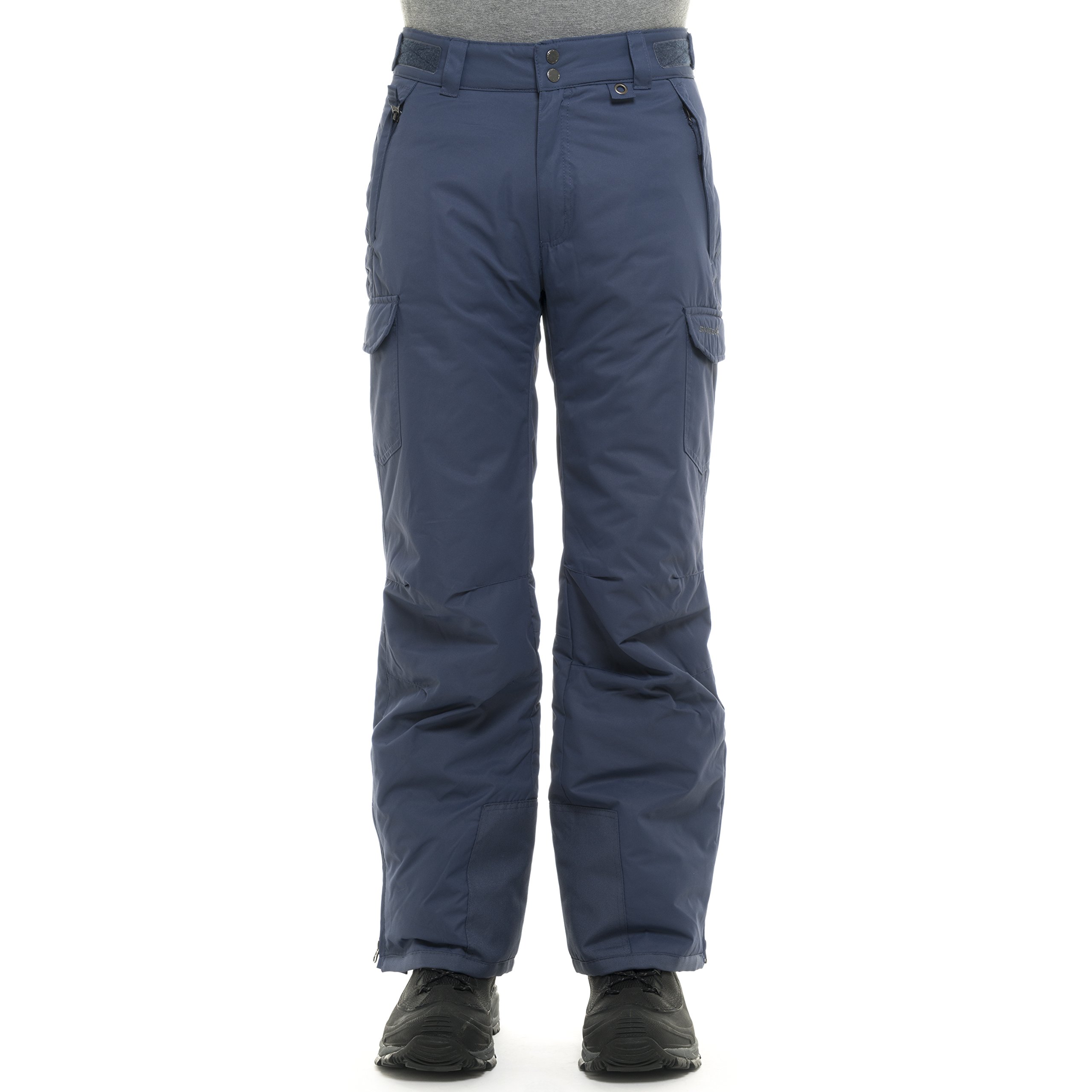 SkiGear Men's Waterproof Insulated Snowboard Ski Pants with Cargo Pockets - Winter Sports, Snowboarding, Skiing & Outdoor Activities