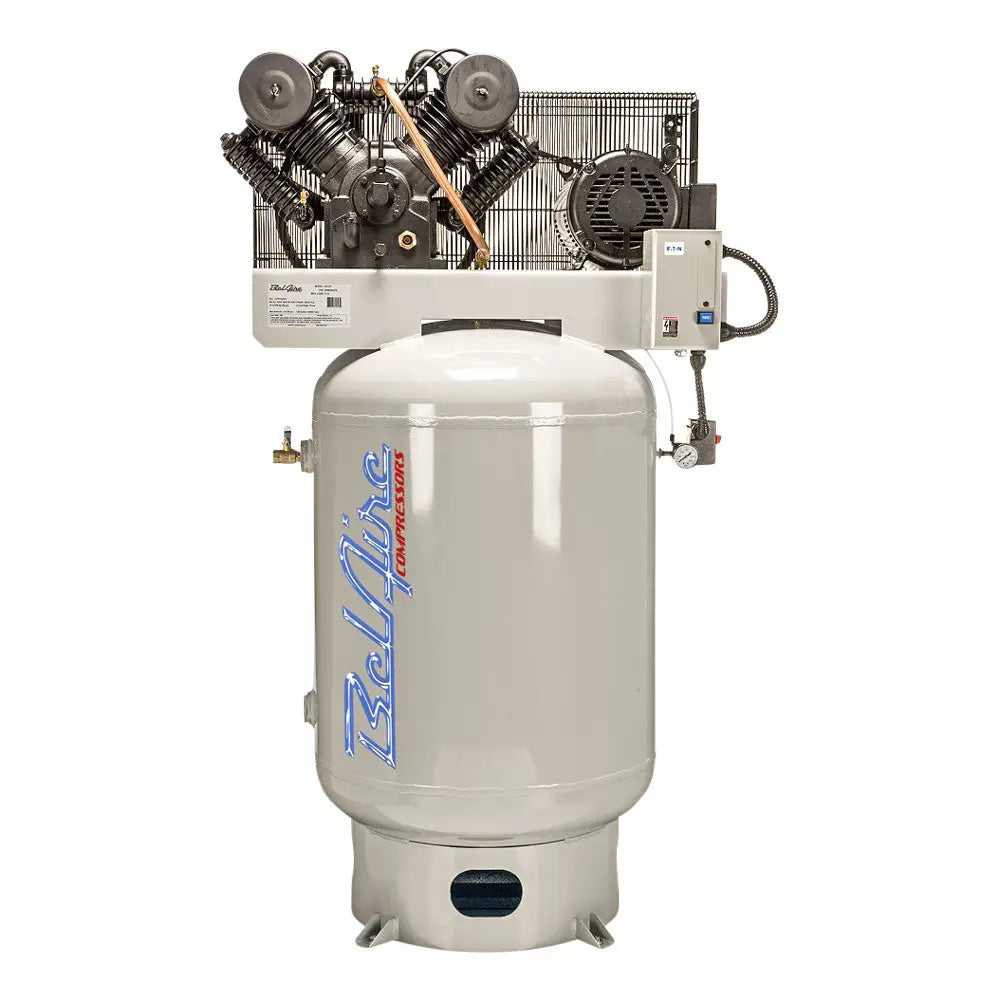 Belaire 6312VE Iron Elite 2 Stage Electric Air Compressor 10HP 120 Gallon Vertical 230V 3 Phase – Ideal for Industrial Workshops, Auto Repair Shops, and Heavy-Duty Manufacturing