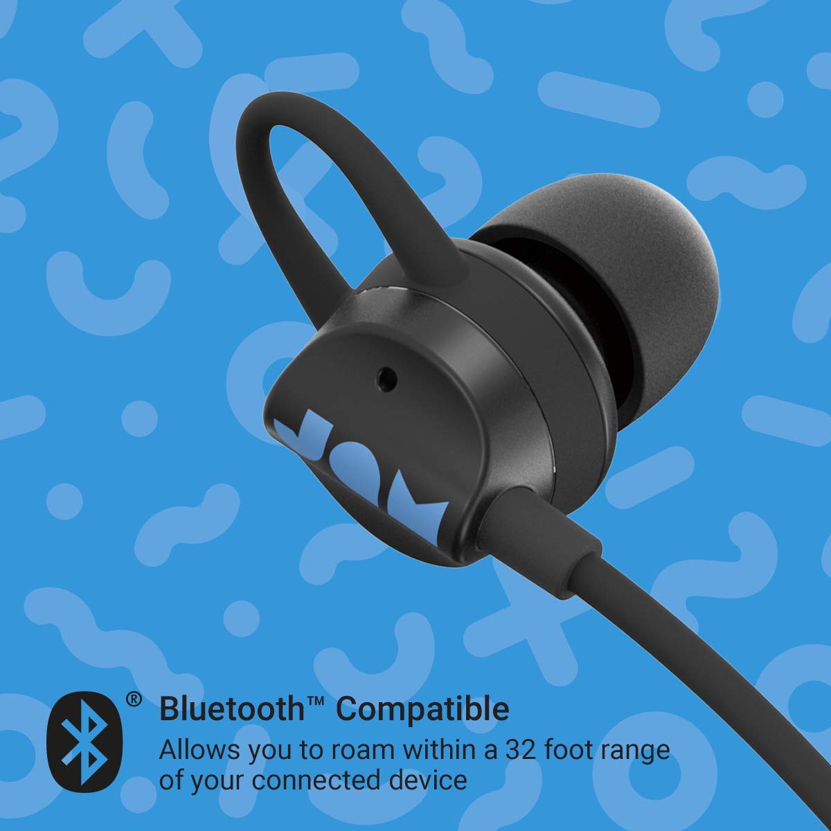 Sweatproof Wireless Bluetooth Earbuds - 6H Playtime, Hands-Free Call, Magnetic Design | Lightweight Sports Headphones for Running, Gym & Workout (Black)