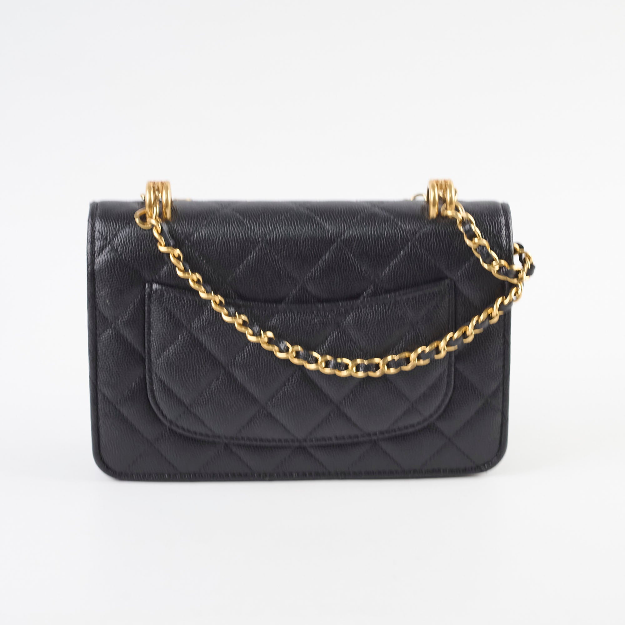 Chanel 2022 Seasonal Top Handle Wallet On Chain in Black Caviar Leather - Perfect for Evening Events & Luxury Fashion Accessories
