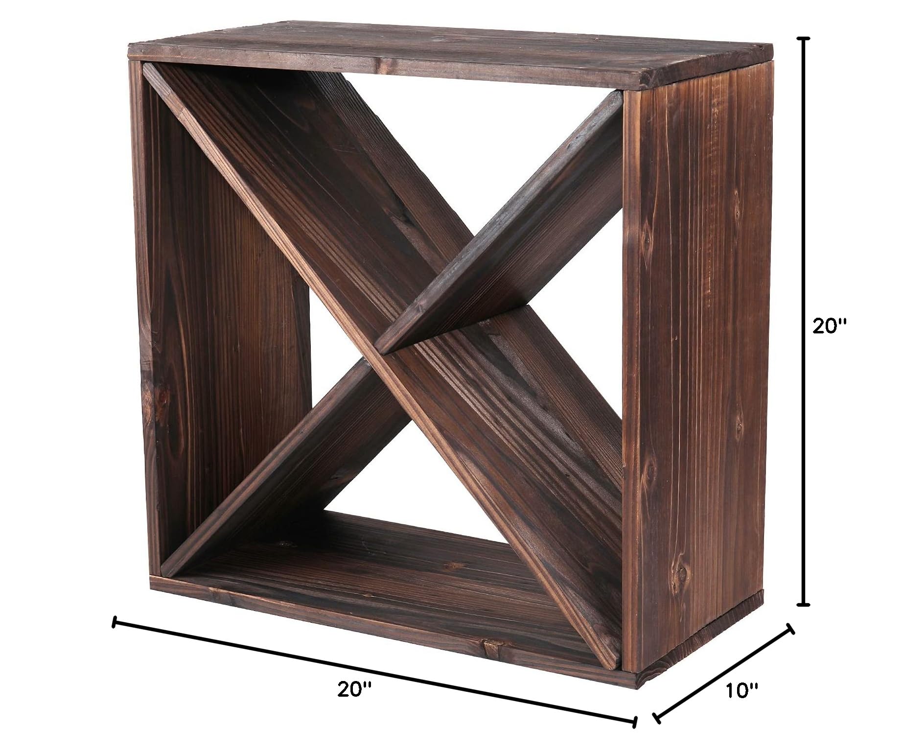 Solid Wood Stackable Wine Rack - Rustic Retro Cube Design Countertop Wine Storage Cabinet Holds 48 Bottles (Black) - Perfect for Kitchen, Dining Room, Bar or Cellar Organization