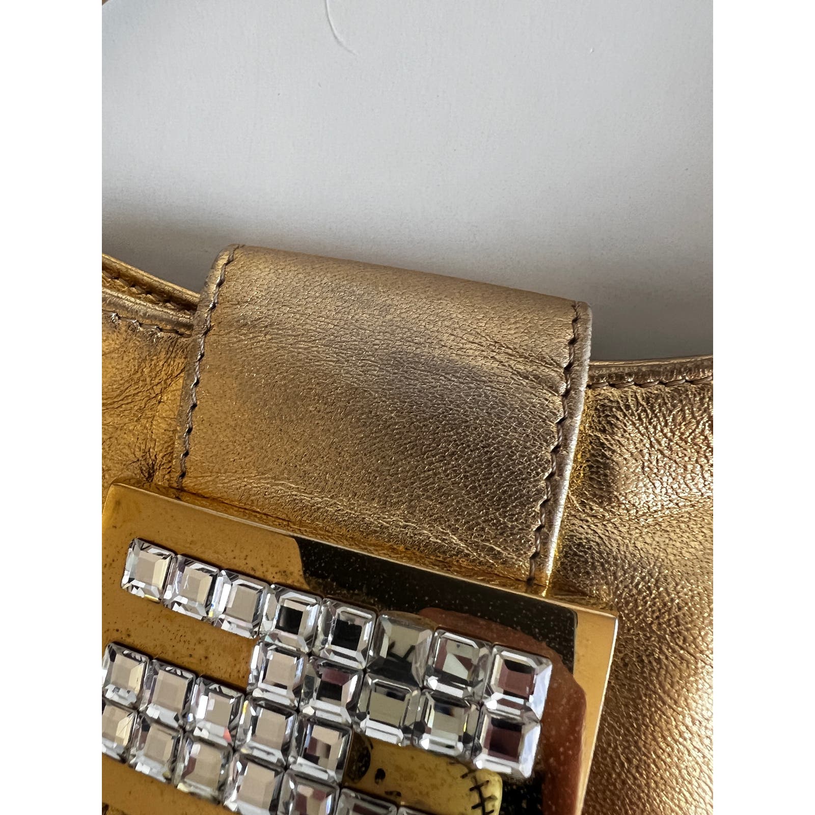 Vintage Fendi Gold Rhinestone Croissant Bag - Luxury Shoulder Purse for Women, Evening Party & Special Occasions