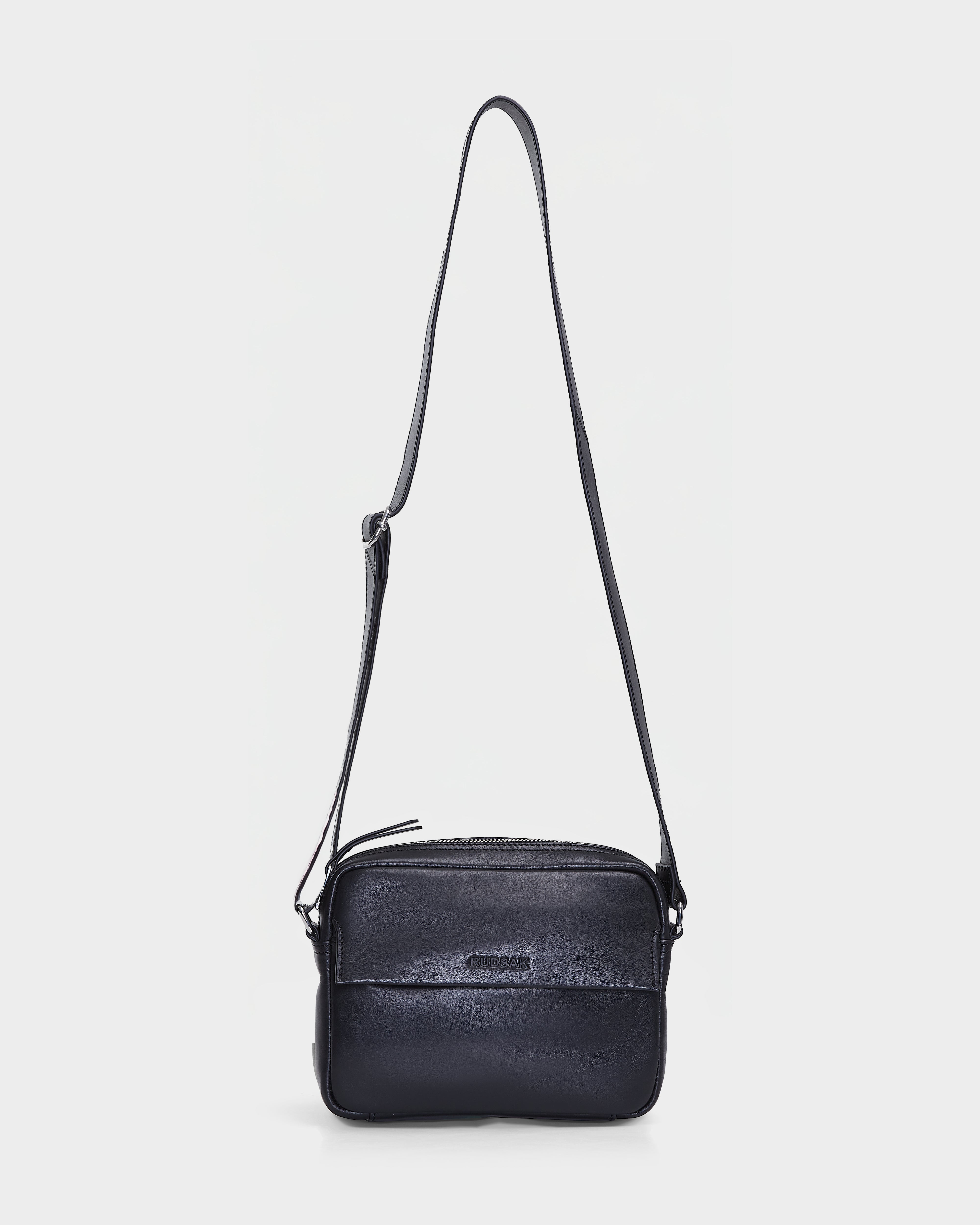 NARINE L324501 Black Leather Handbag for Women - Stylish Crossbody Purse for Work, Travel & Everyday Use