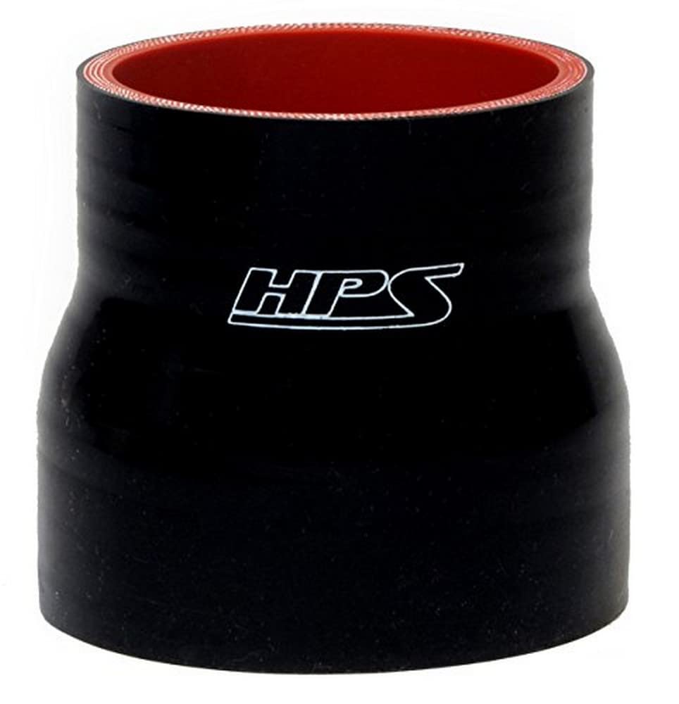 High-Performance HPS Silicone Reducer Coupler Hose HTSR-162-200-BLK for Turbocharger, Intercooler & Air Intake Systems - Durable & Heat Resistant Automotive Hose Connector