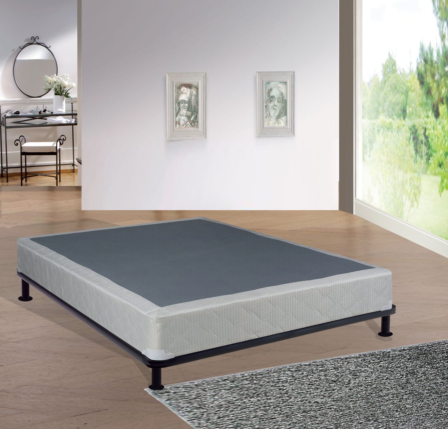 Fully Assembled Metal Traditional Box Spring Foundation for Mattress - Twin XL Size | Sturdy Bed Frame Support with Highlight Collection | Perfect for Dorm Rooms, Guest Beds & Apartment Living